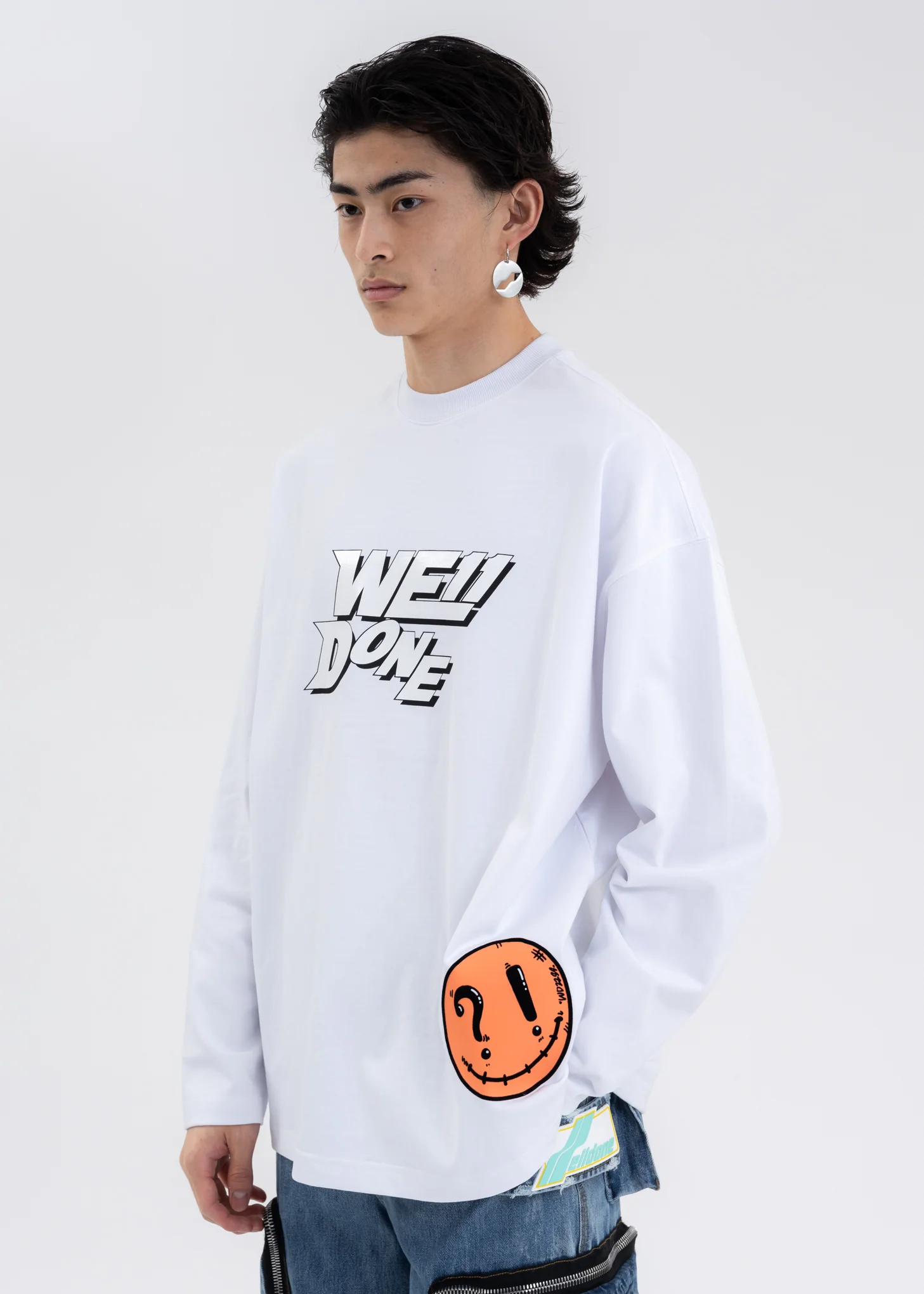 WHITE WE11DONE SIMPLE LOGO LONG-SLEEVED T-SHIRT - Image 2