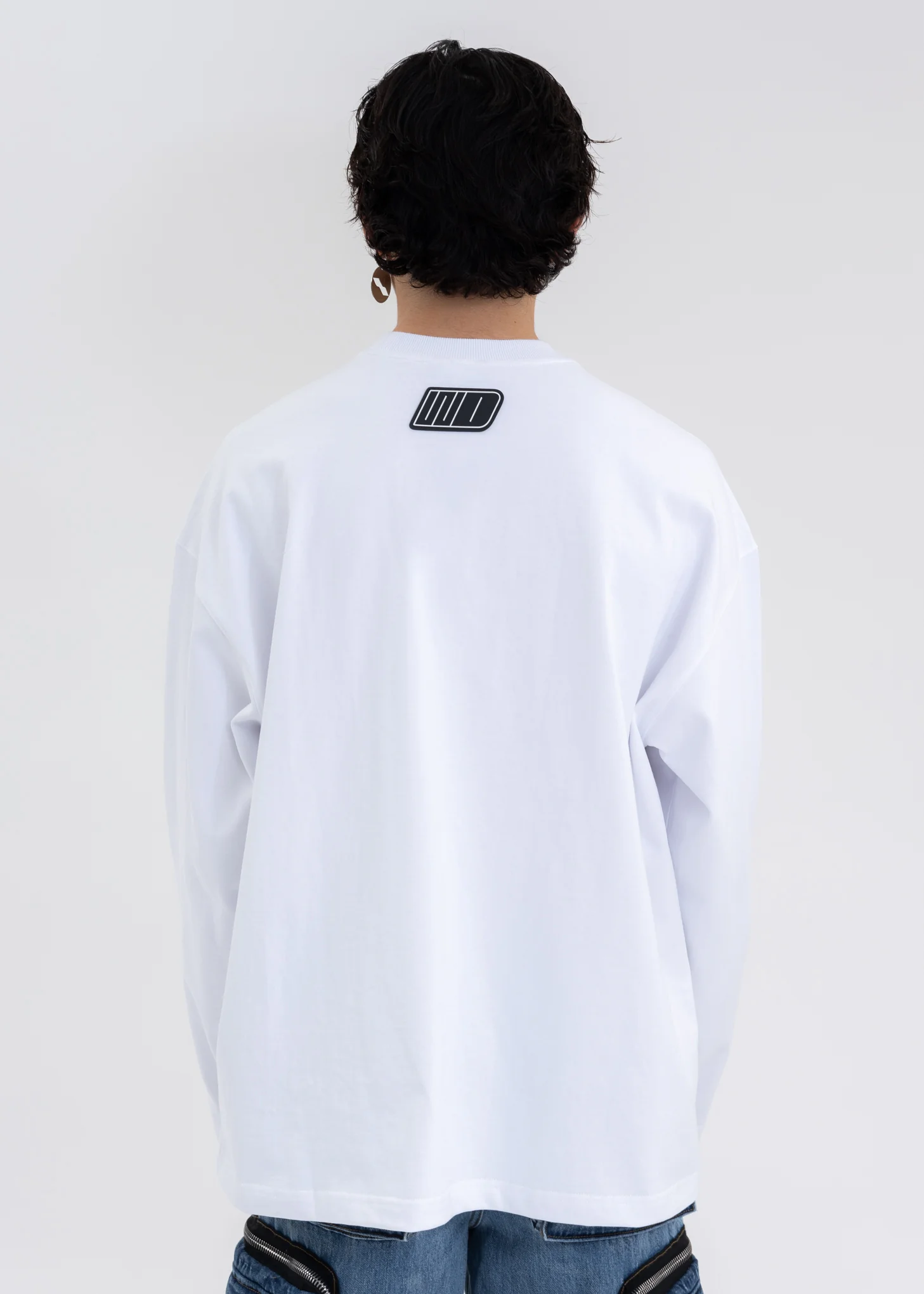 WHITE WE11DONE SIMPLE LOGO LONG-SLEEVED T-SHIRT - Image 3