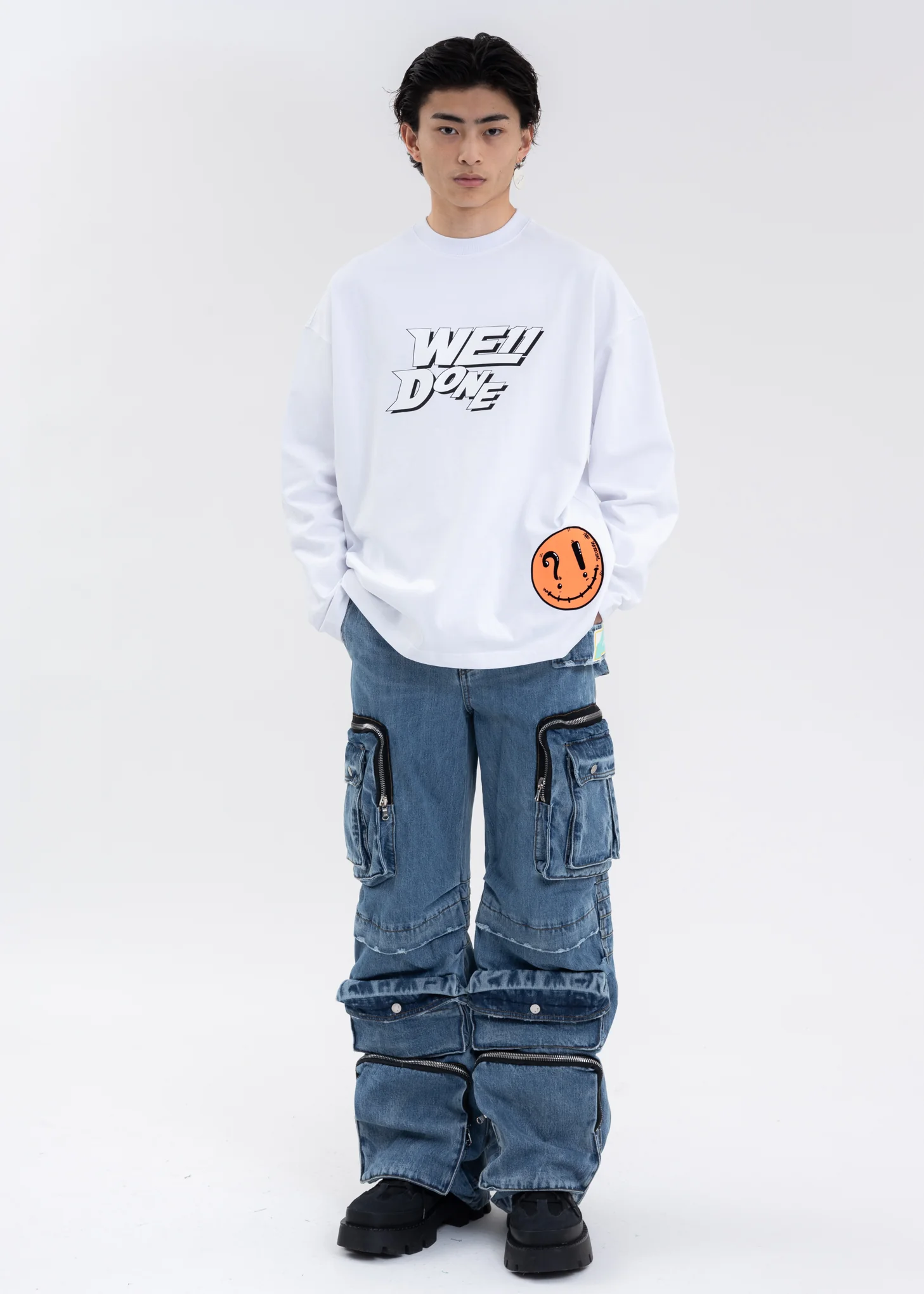 WHITE WE11DONE SIMPLE LOGO LONG-SLEEVED T-SHIRT - Image 5