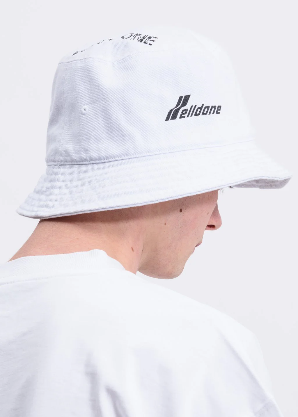 White WE11DONE Stamp Logo Bucket Hat - Image 3