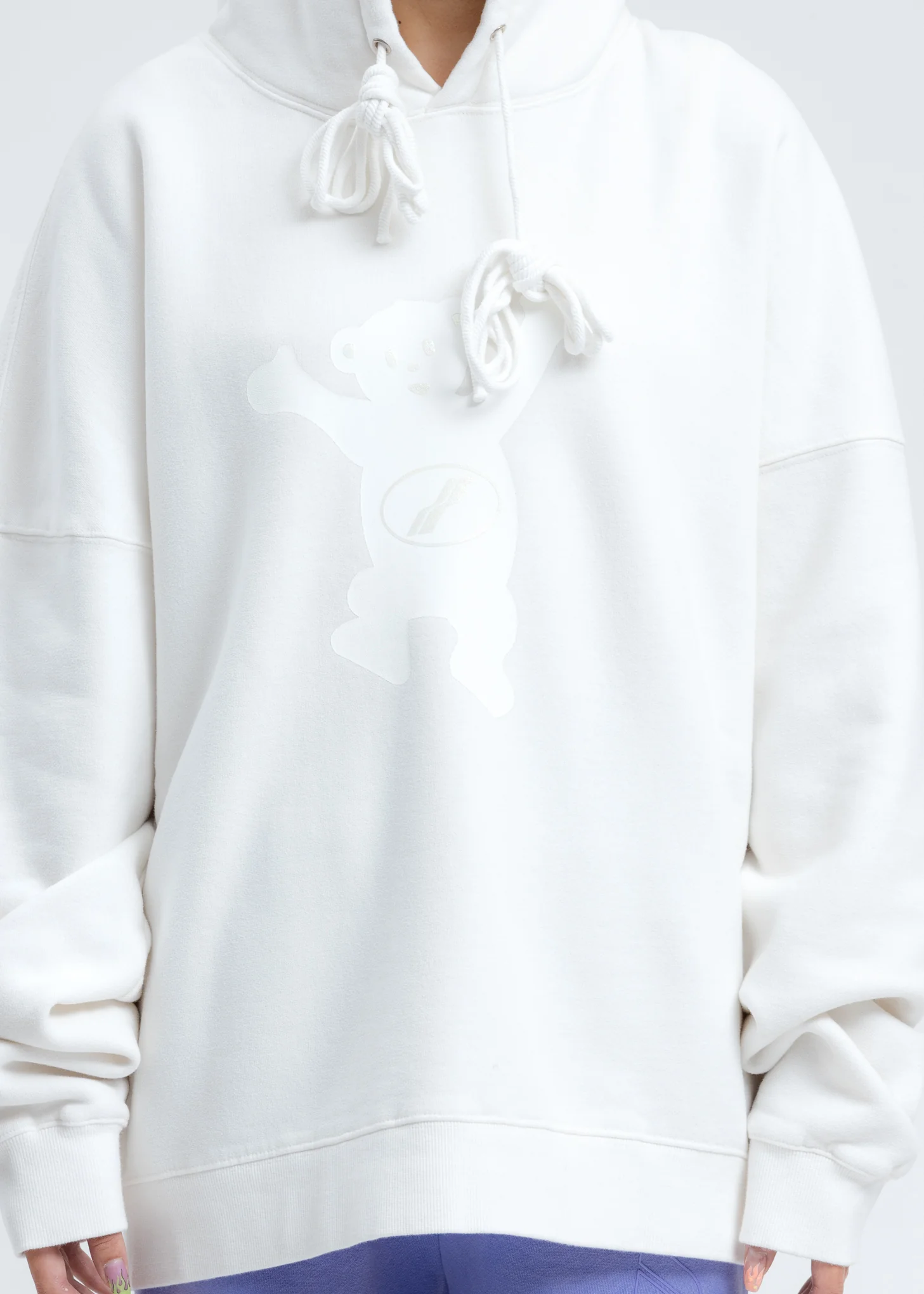 White WE11DONE Teddy Hoodie - Image 5