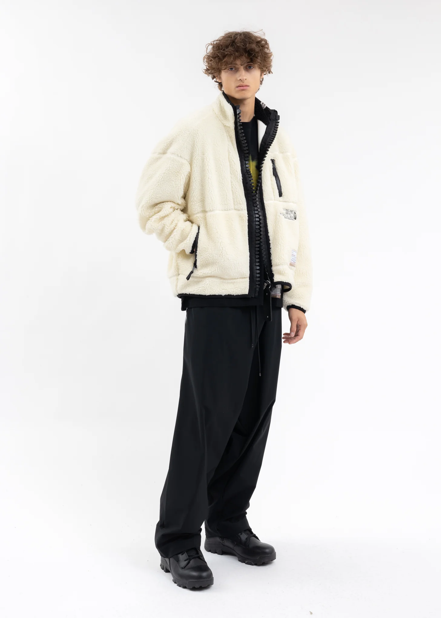 White Wide Back Boa Blouson - Image 5