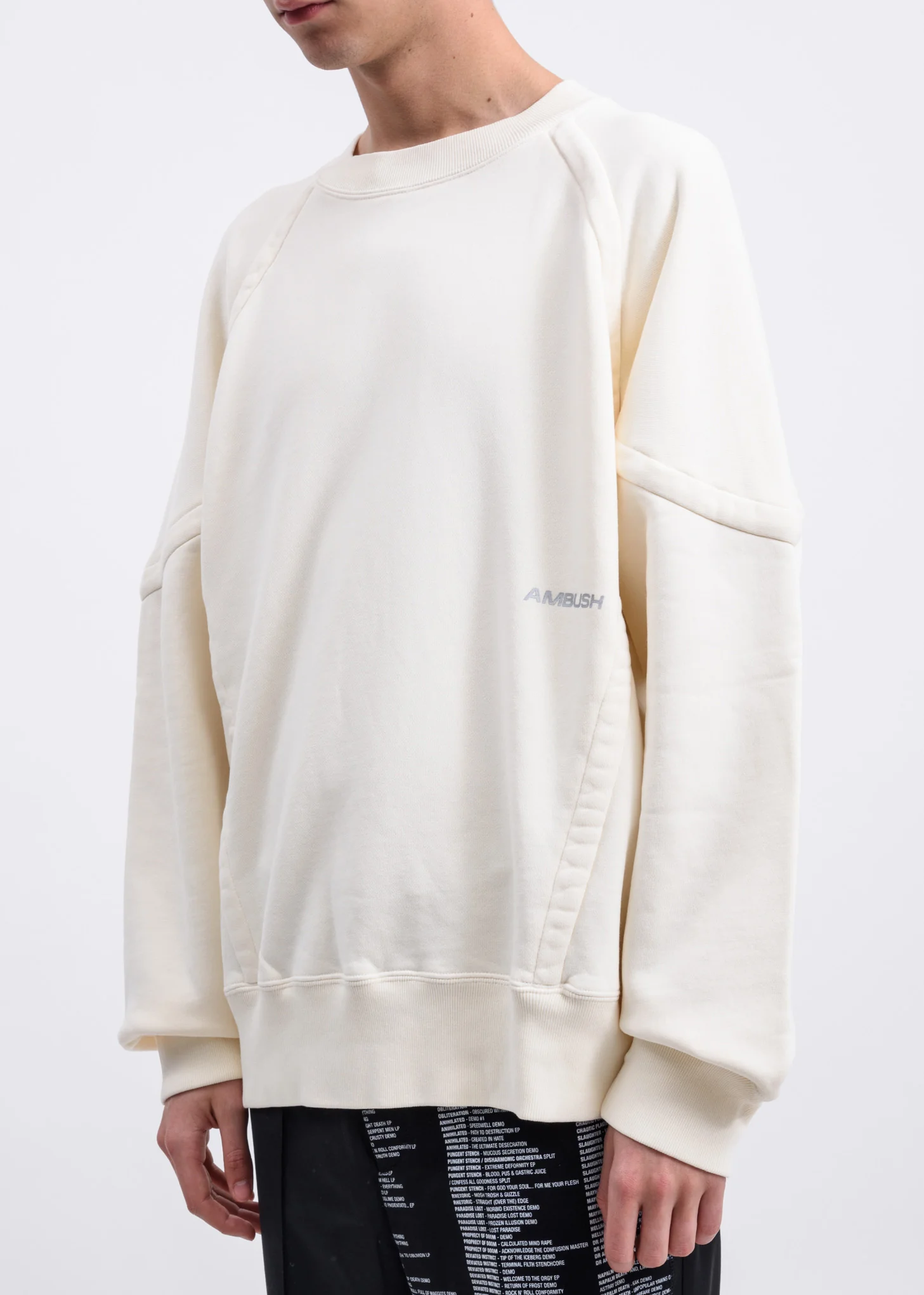 White Wide Piping Sweater - Image 2