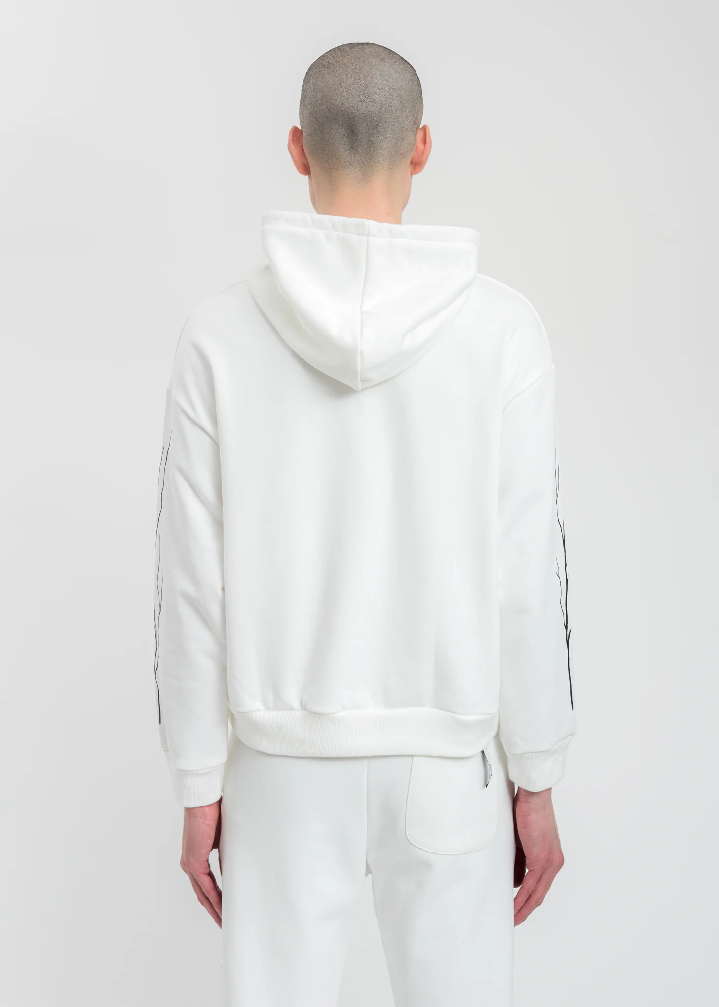 White Wood Short Hoodie - Image 4