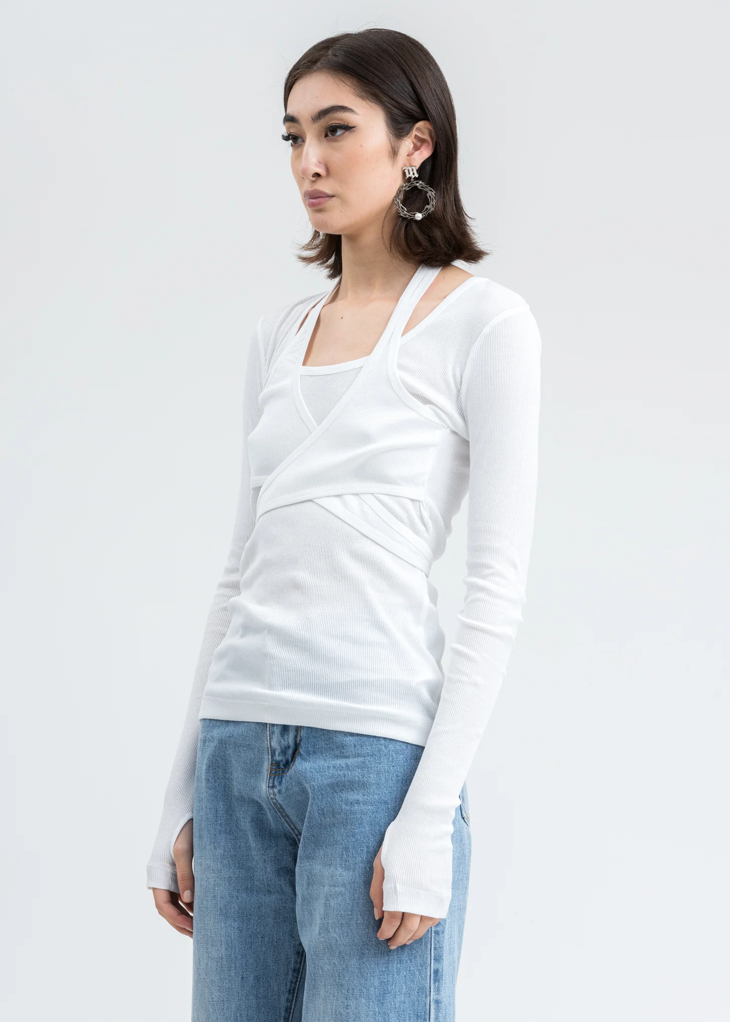 White Wrap Long Sleeve - Image 3