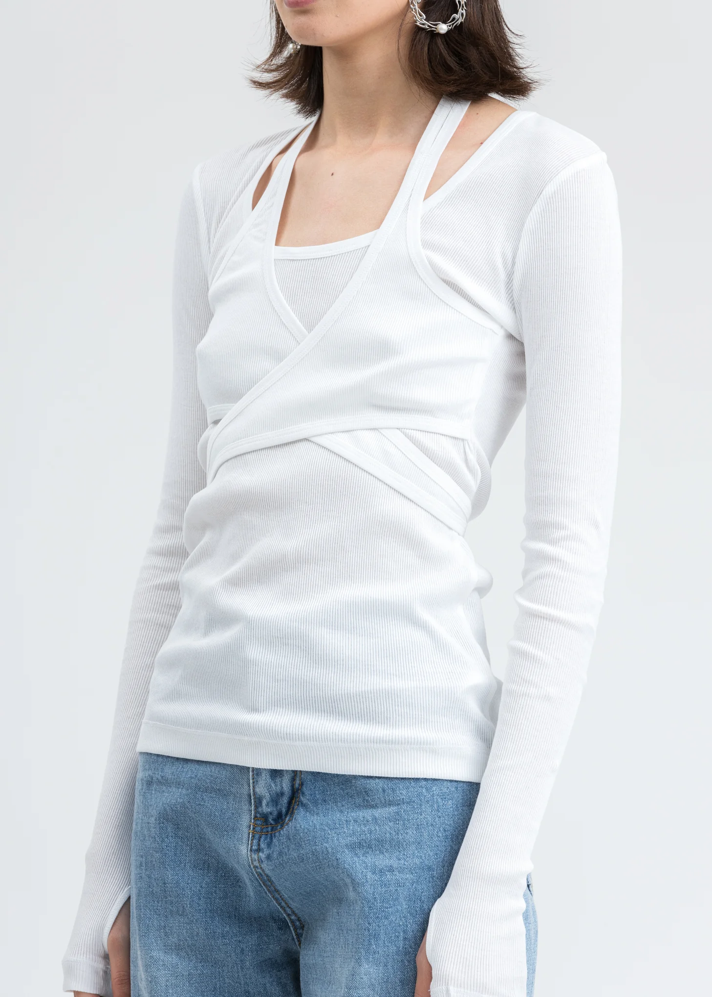 White Wrap Long Sleeve - Image 4