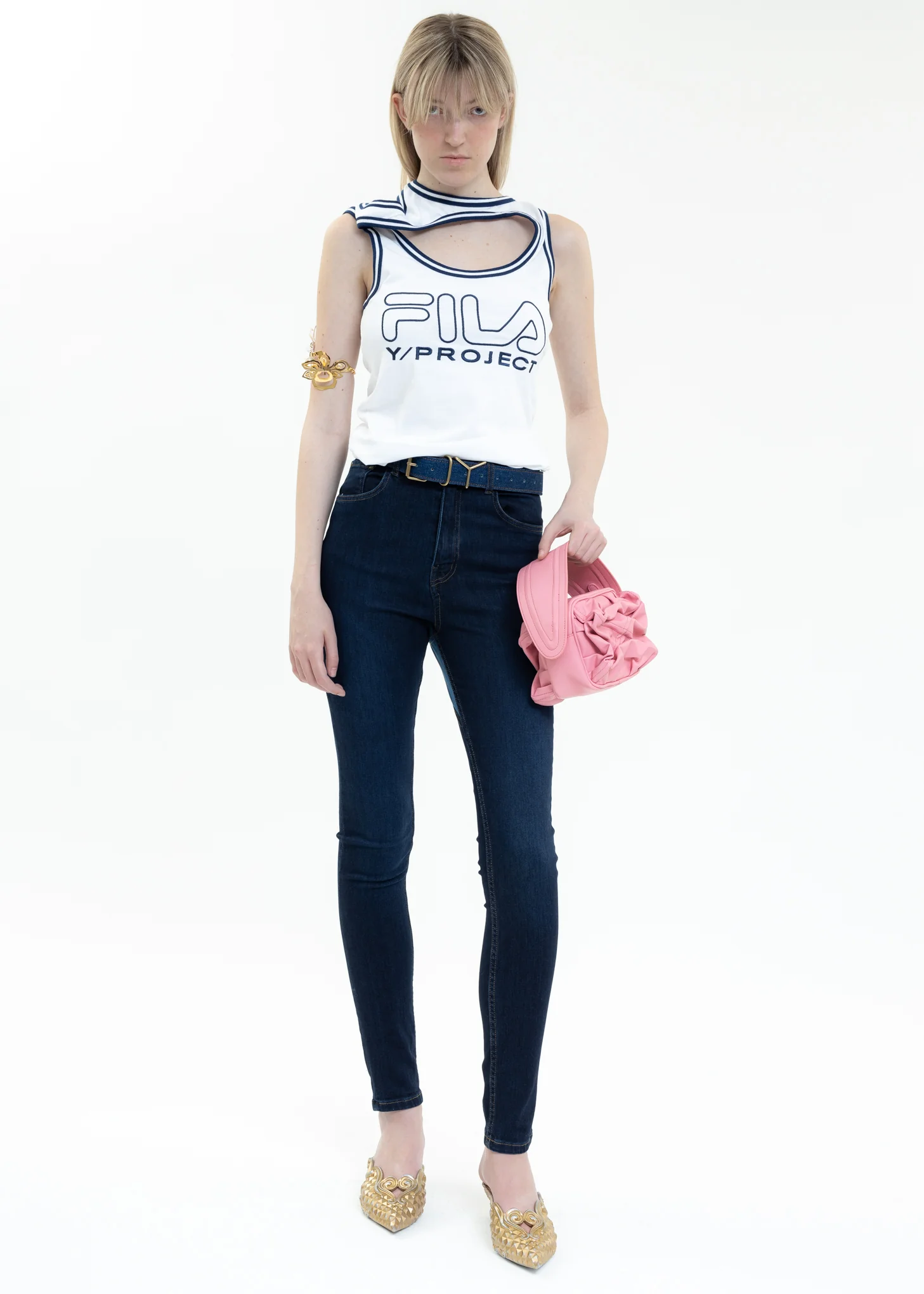 White Y/PROJECT X FILA THREE COLLAR Tank Top - Image 10