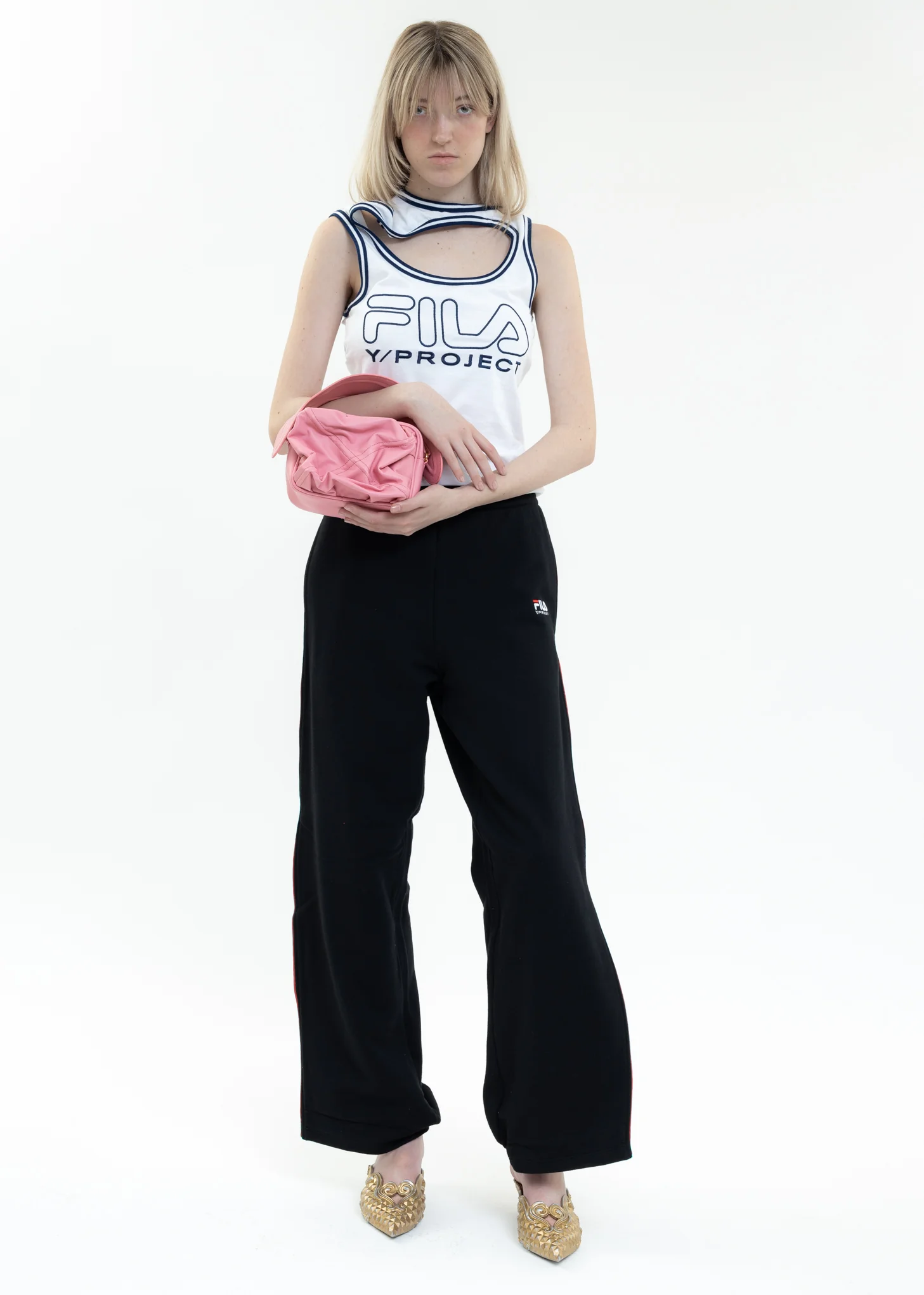White Y/PROJECT X FILA THREE COLLAR Tank Top - Image 9