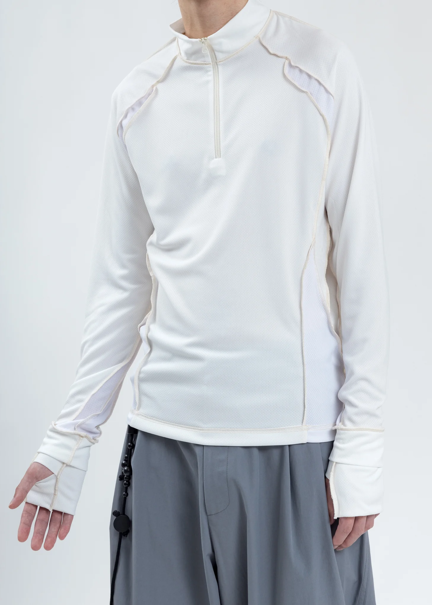 White Zip Necktop - Image 2
