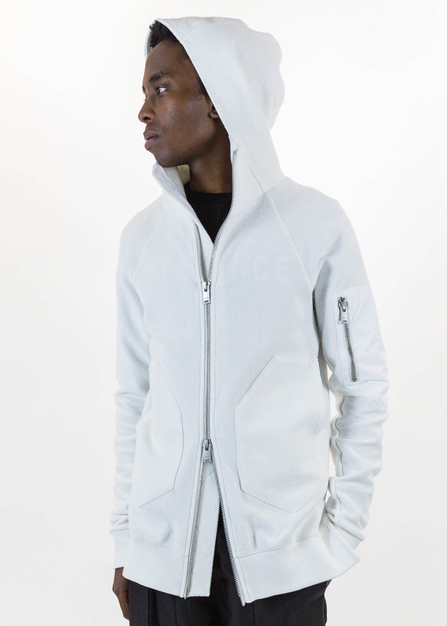 Off White Zipper Hoodie - Image 2
