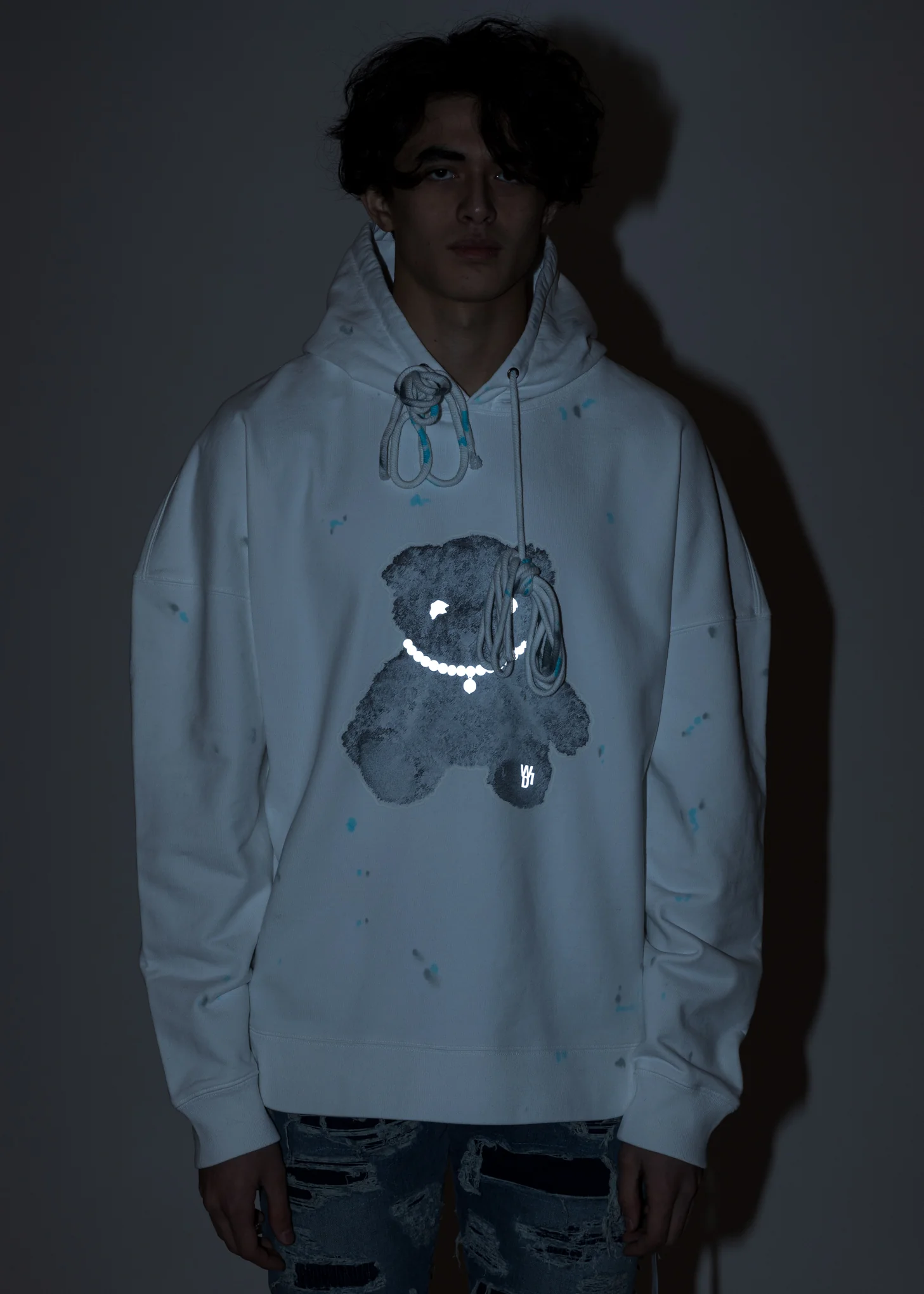 White Pearl Necklace Teddy Hoodie (Reflect) - Image 2