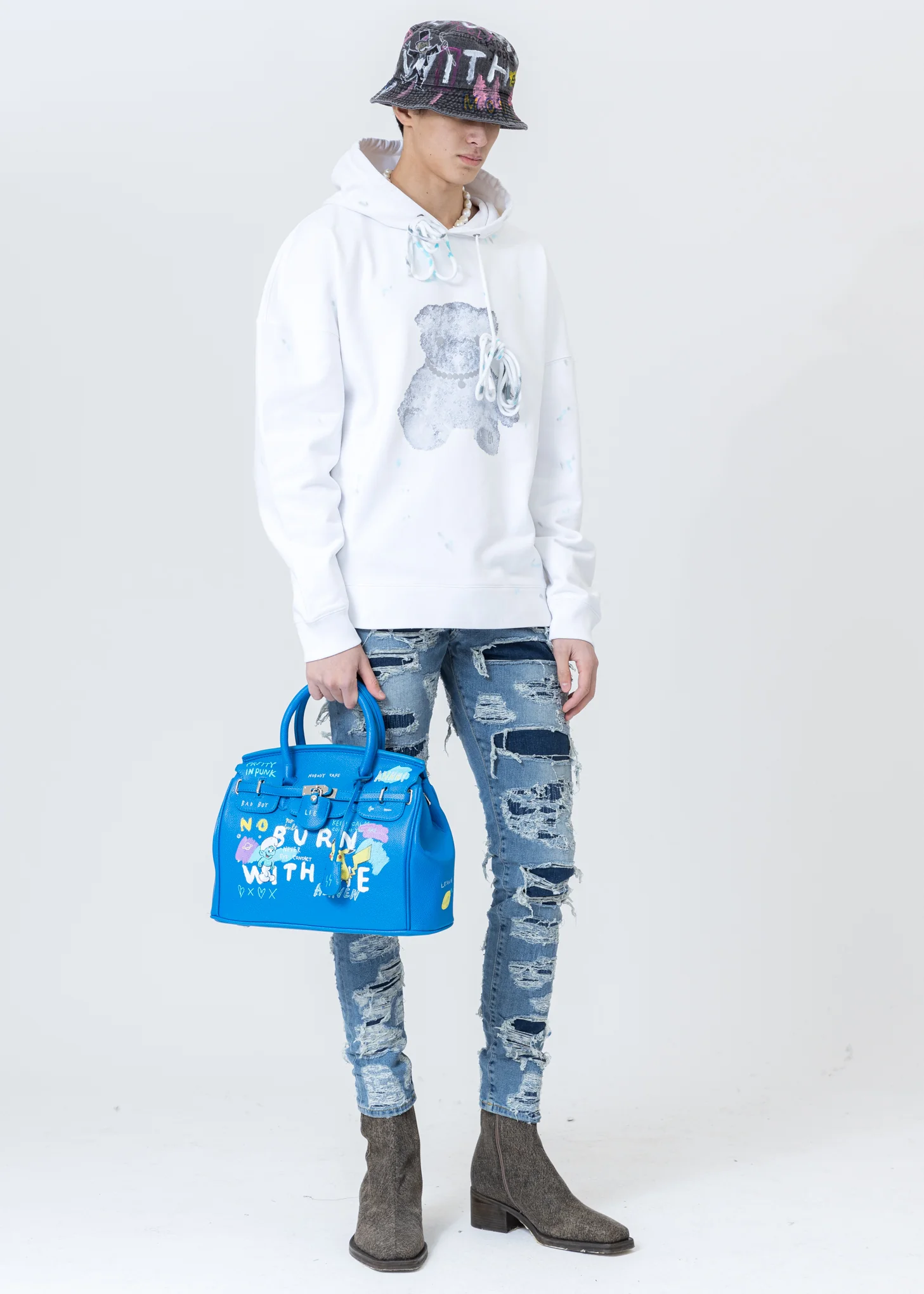 White Pearl Necklace Teddy Hoodie (Reflect) - Image 7