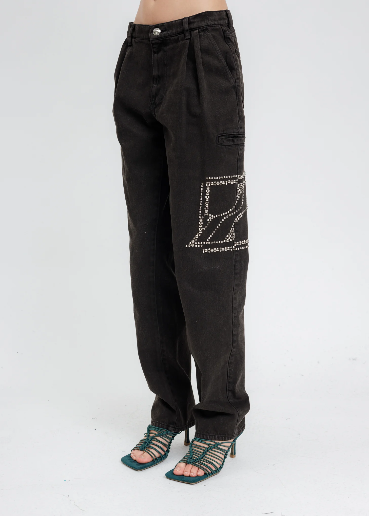 Yellow 2 Tuck Denim Pants - Image 2