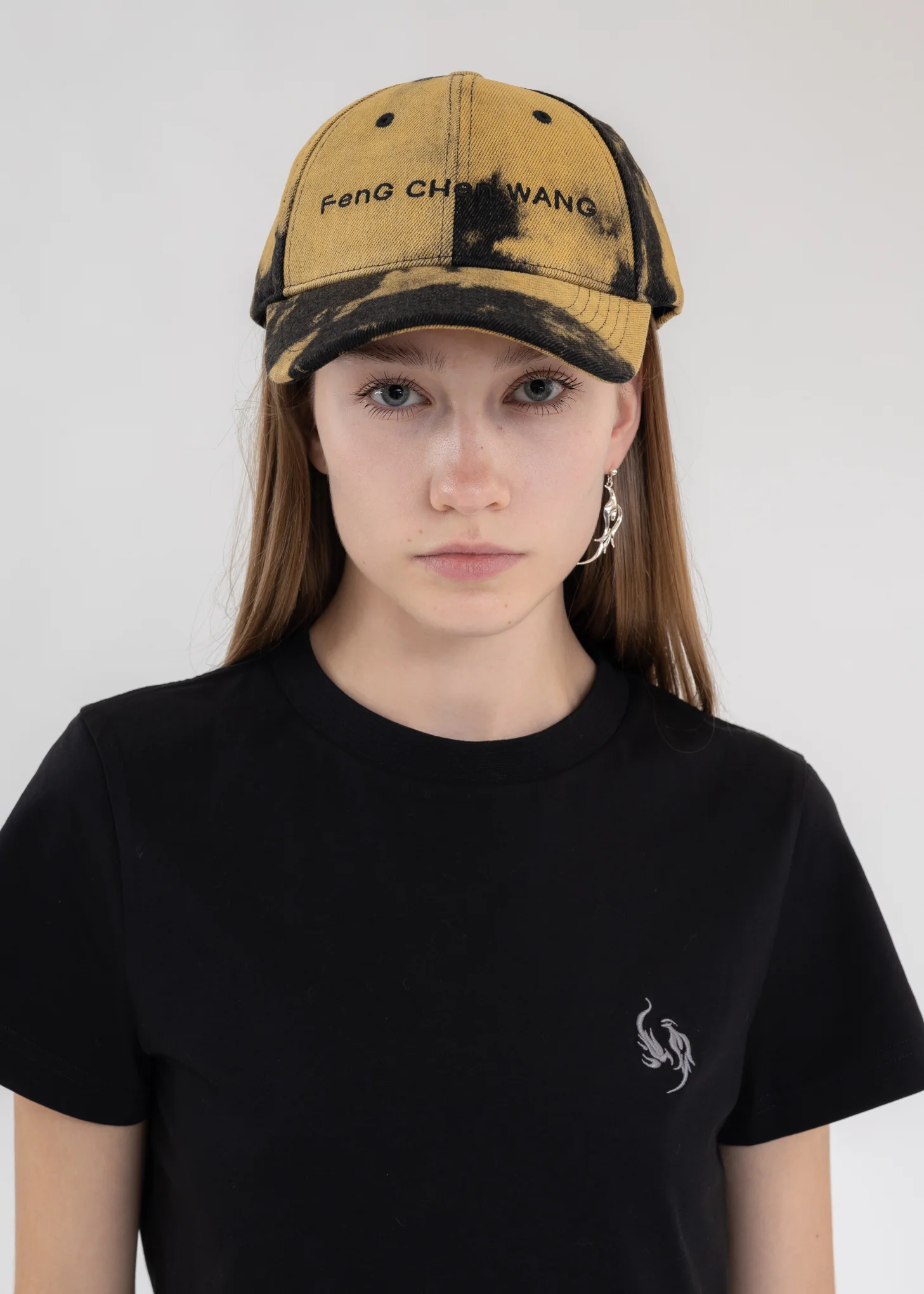 Yellow And Black TIE DYE DENIM CAP