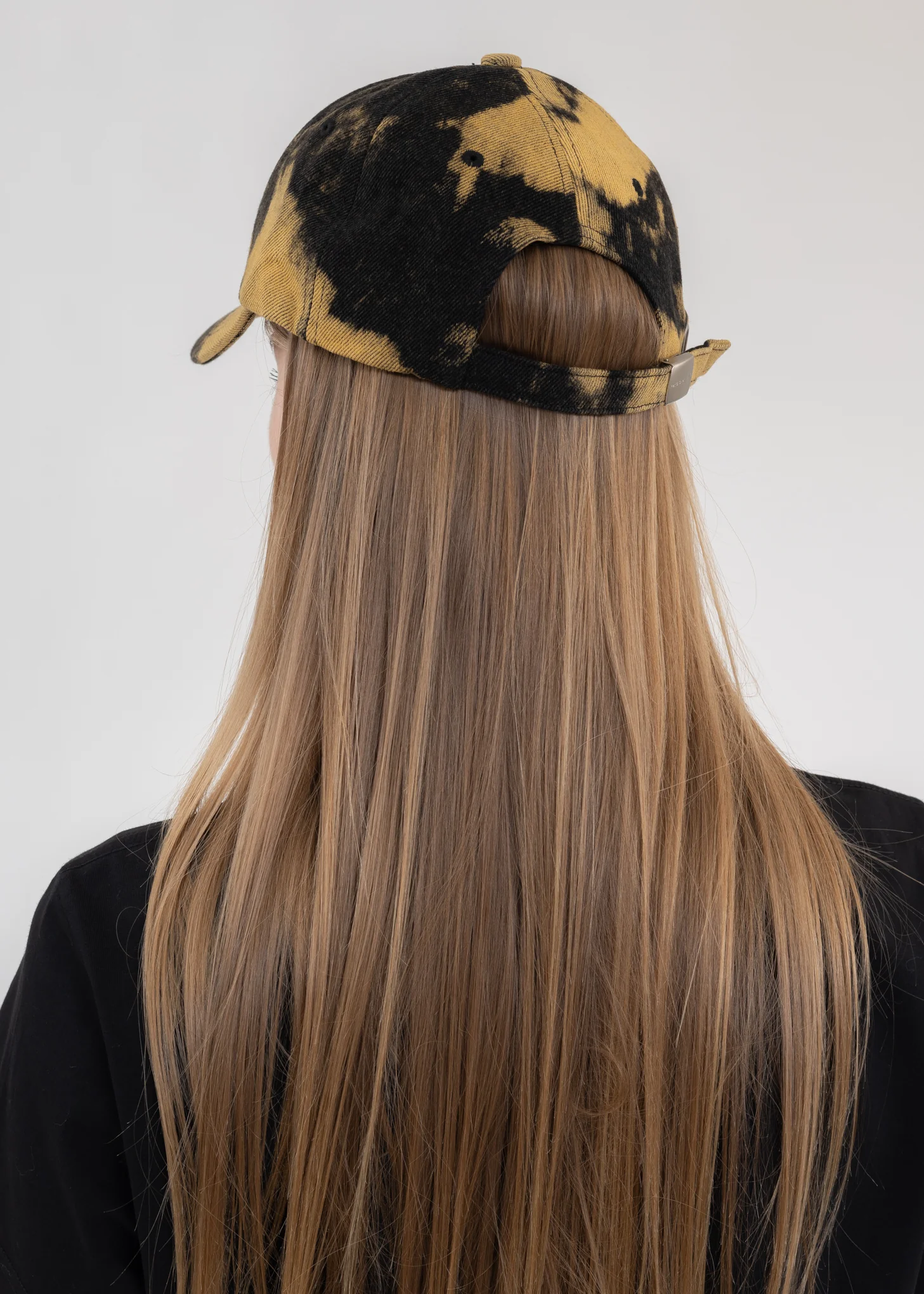 Yellow And Black TIE DYE DENIM CAP - Image 2