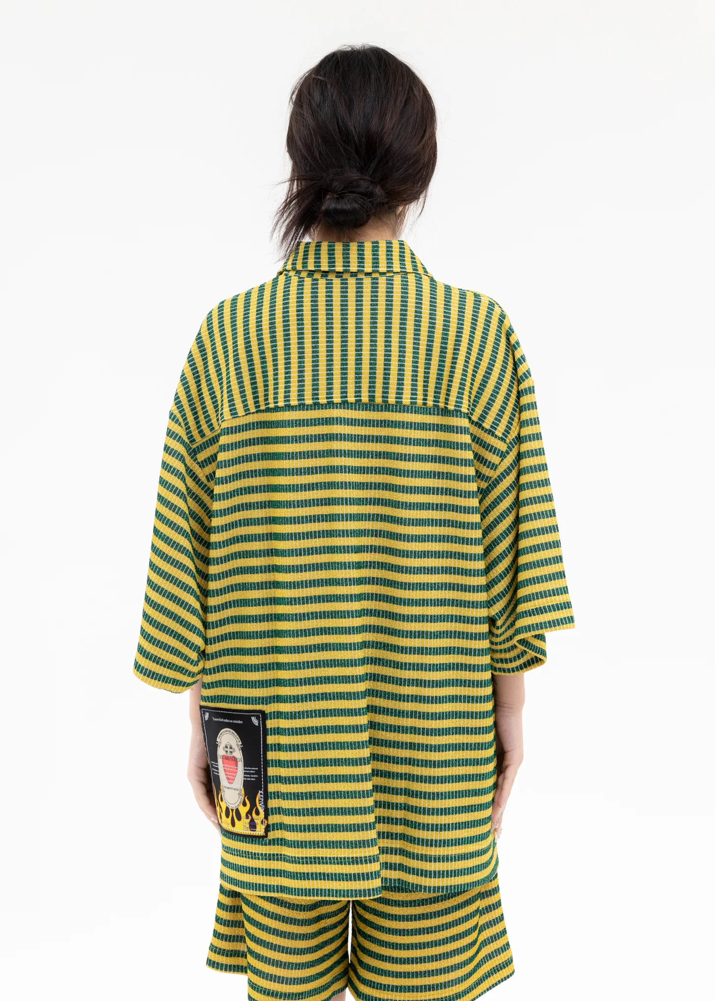 YELLOW AND GREEN LAME BORDER SHIRT - Image 2