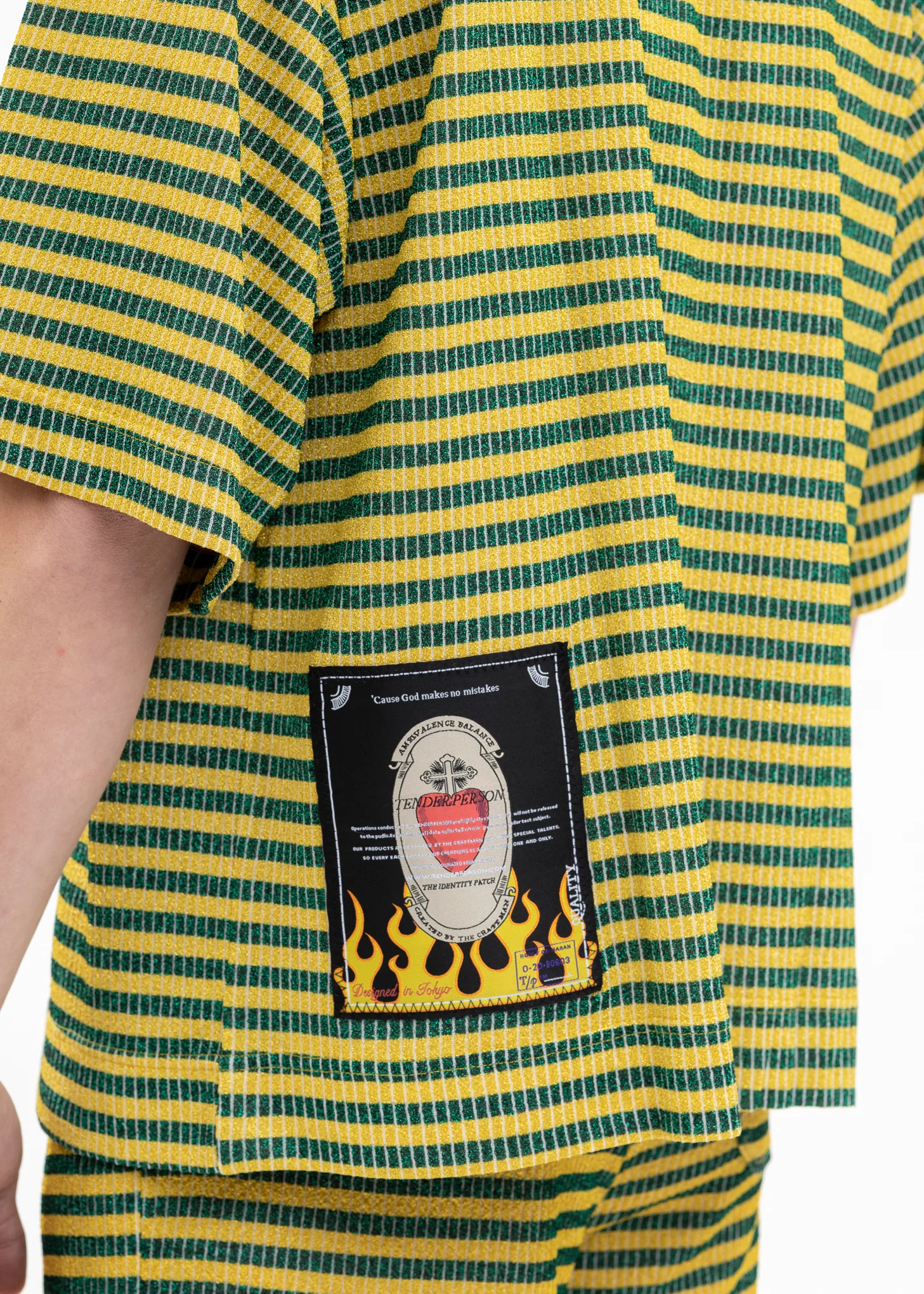 YELLOW AND GREEN LAME BORDER SHIRT - Image 2