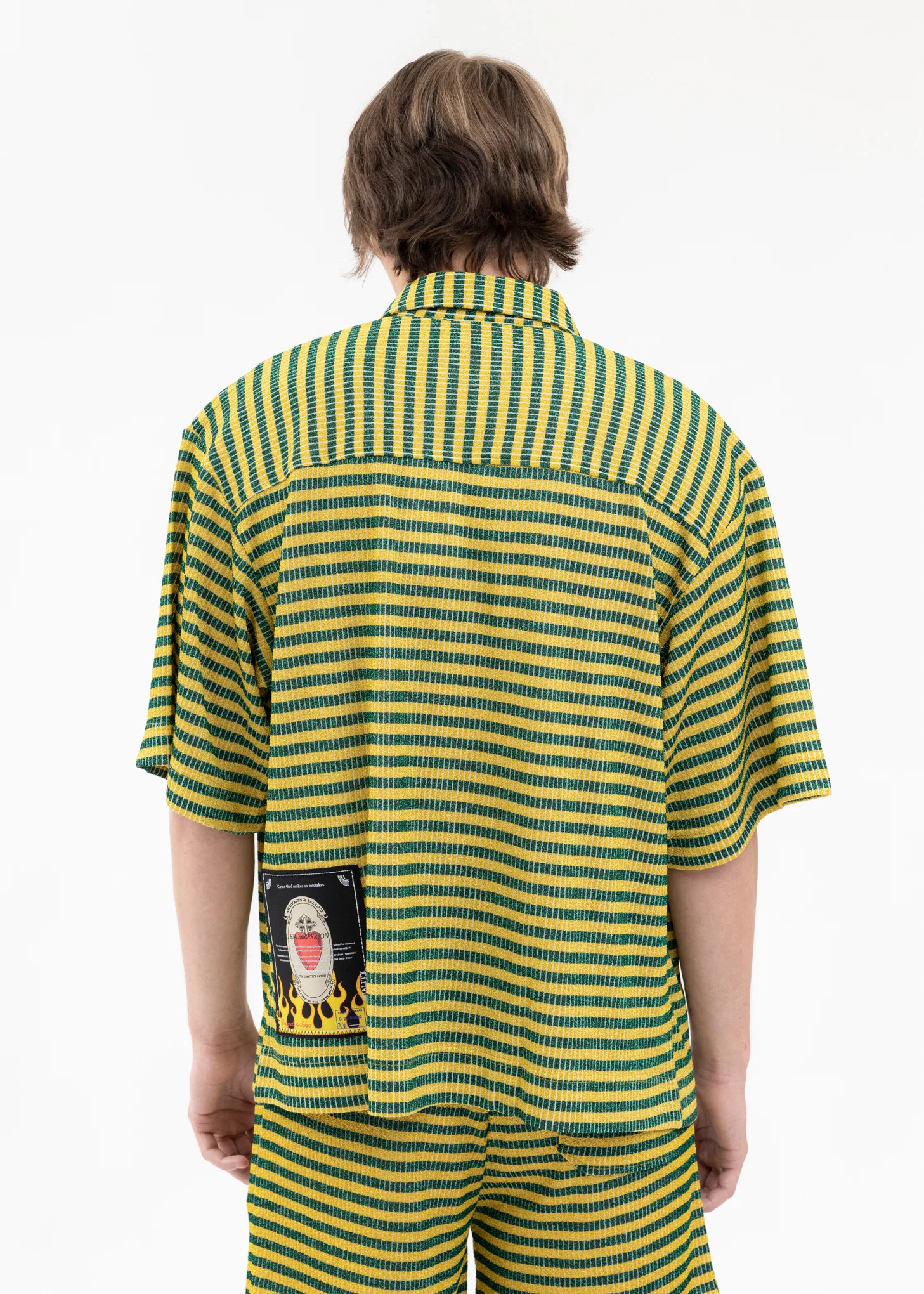 YELLOW AND GREEN LAME BORDER SHIRT - Image 3