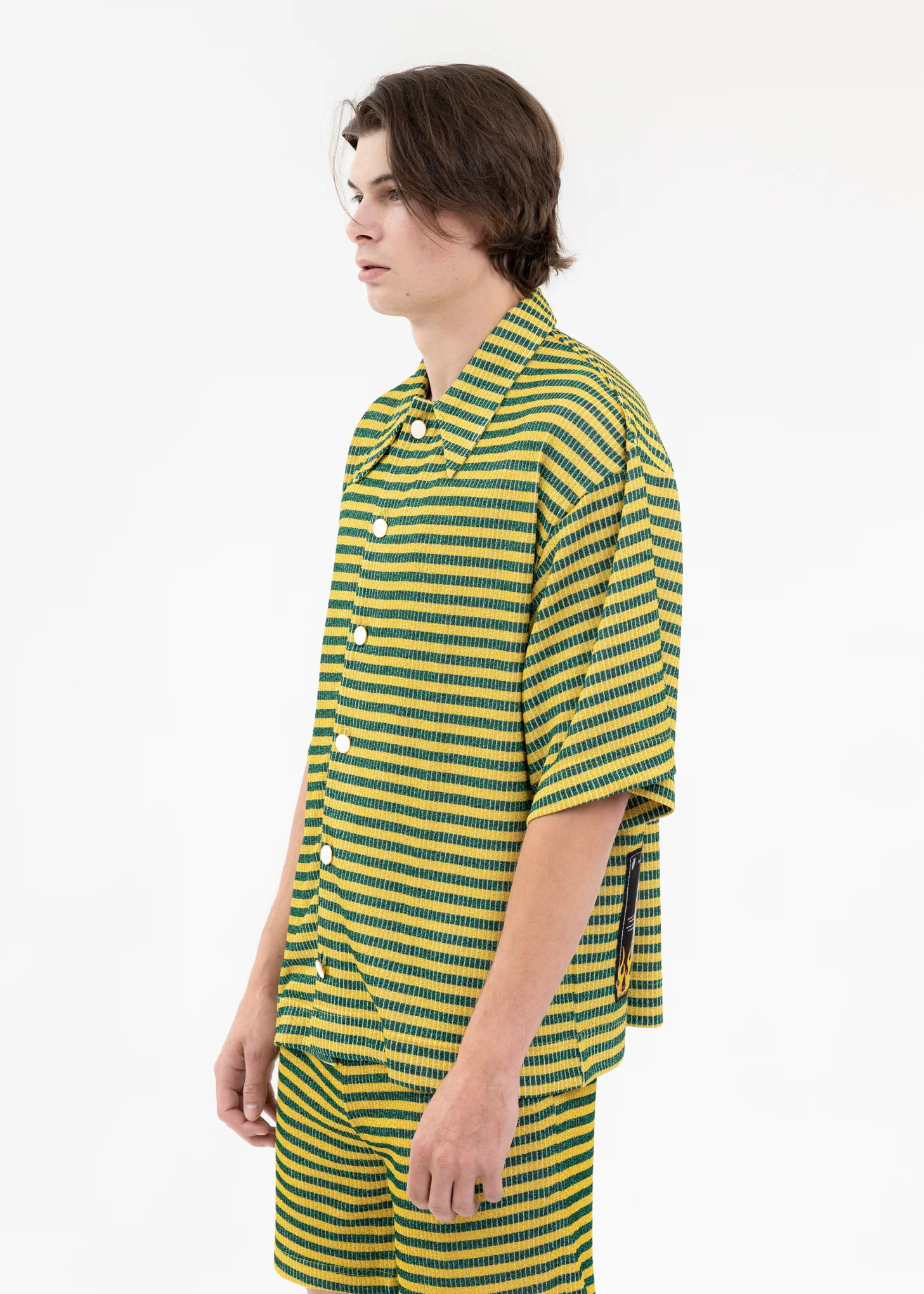 YELLOW AND GREEN LAME BORDER SHIRT - Image 4