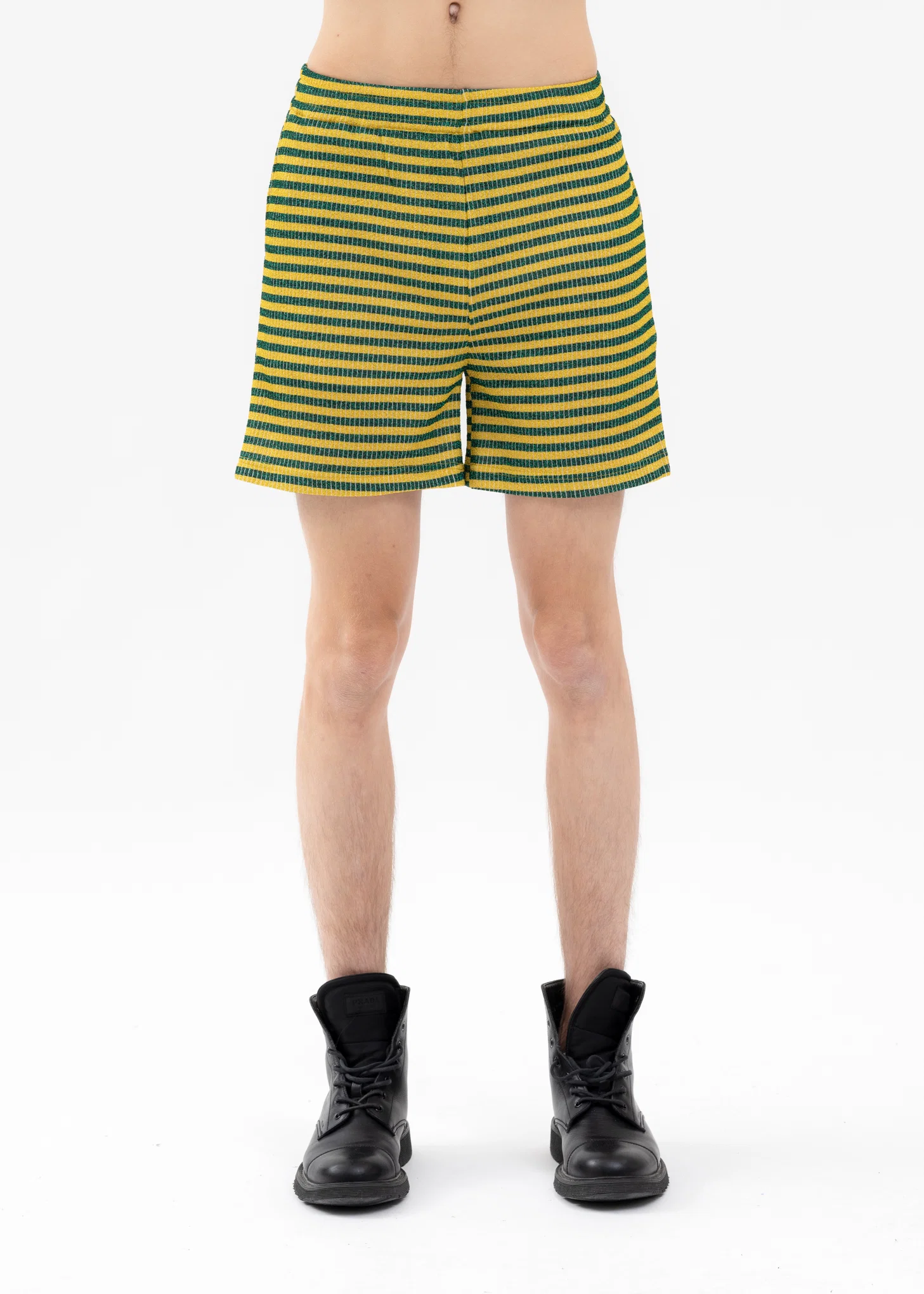 YELLOW AND GREEN LAME BORDER SHORT