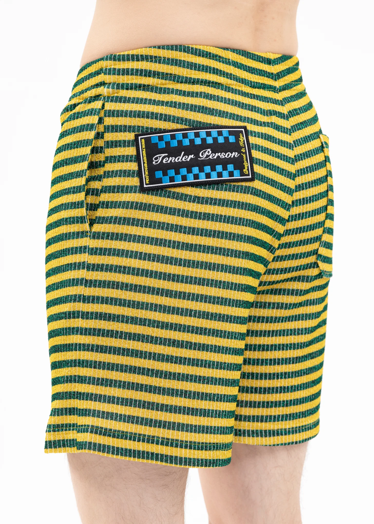 YELLOW AND GREEN LAME BORDER SHORT - Image 2