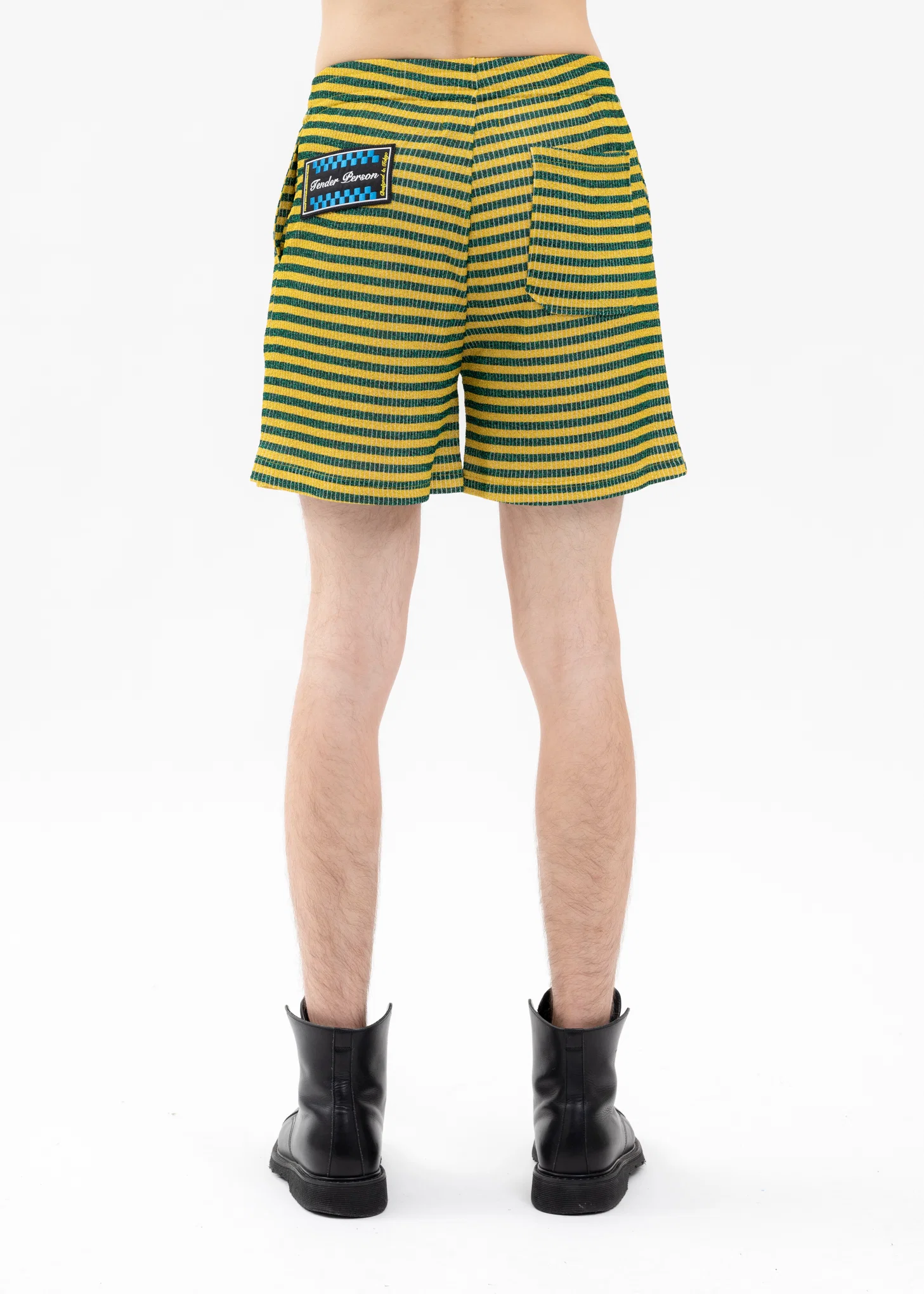 YELLOW AND GREEN LAME BORDER SHORT - Image 3