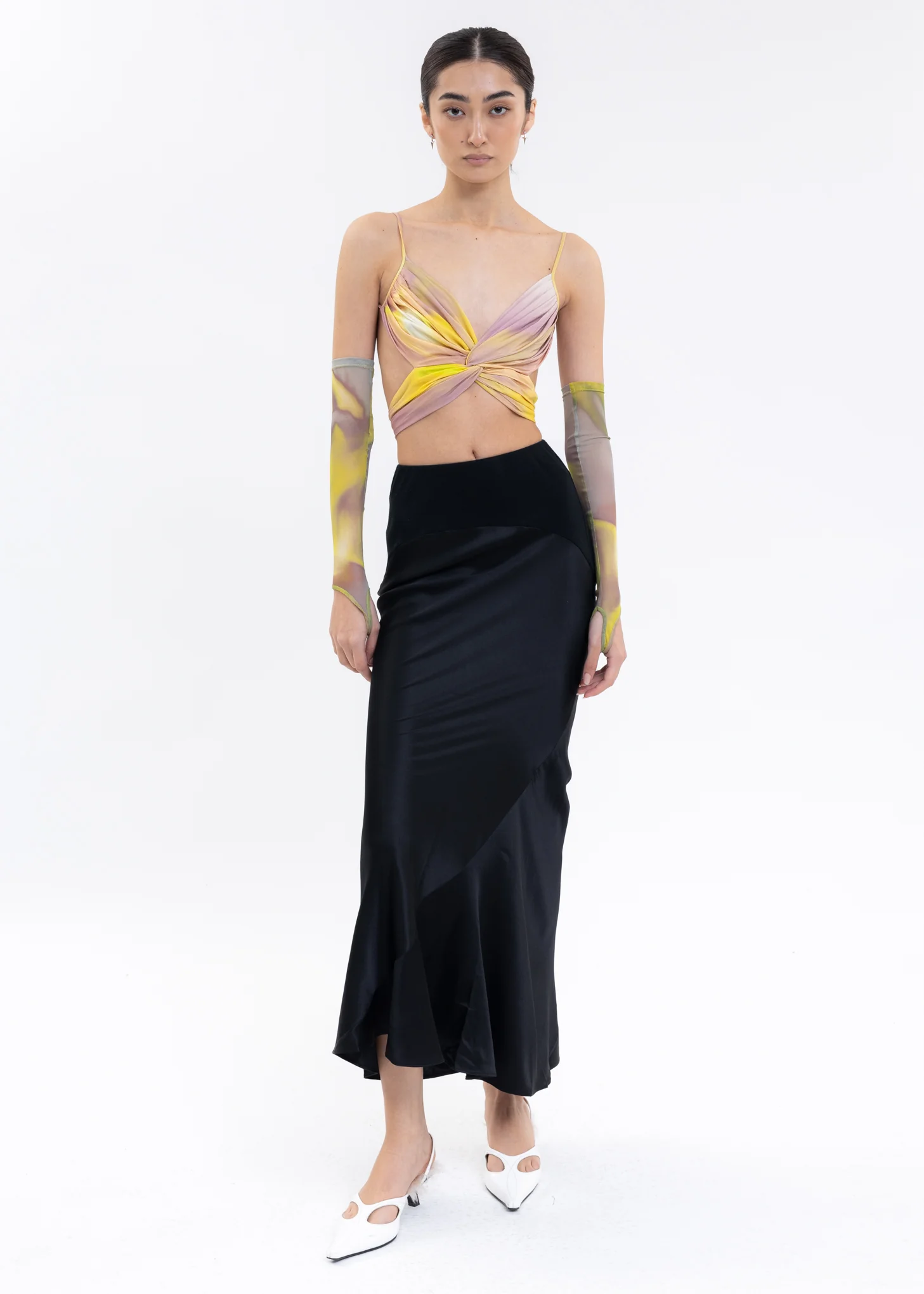 Yellow And Grey Twisted Bra Top - Image 5