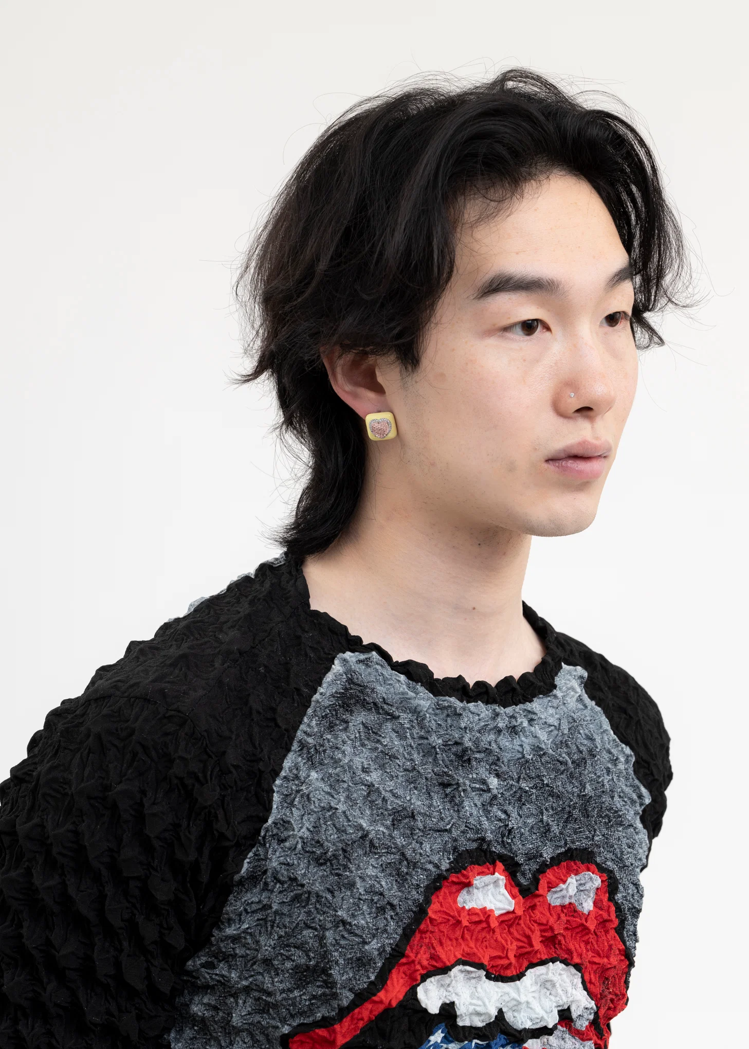 Yellow And Pink Heart Earring - Single - Image 2