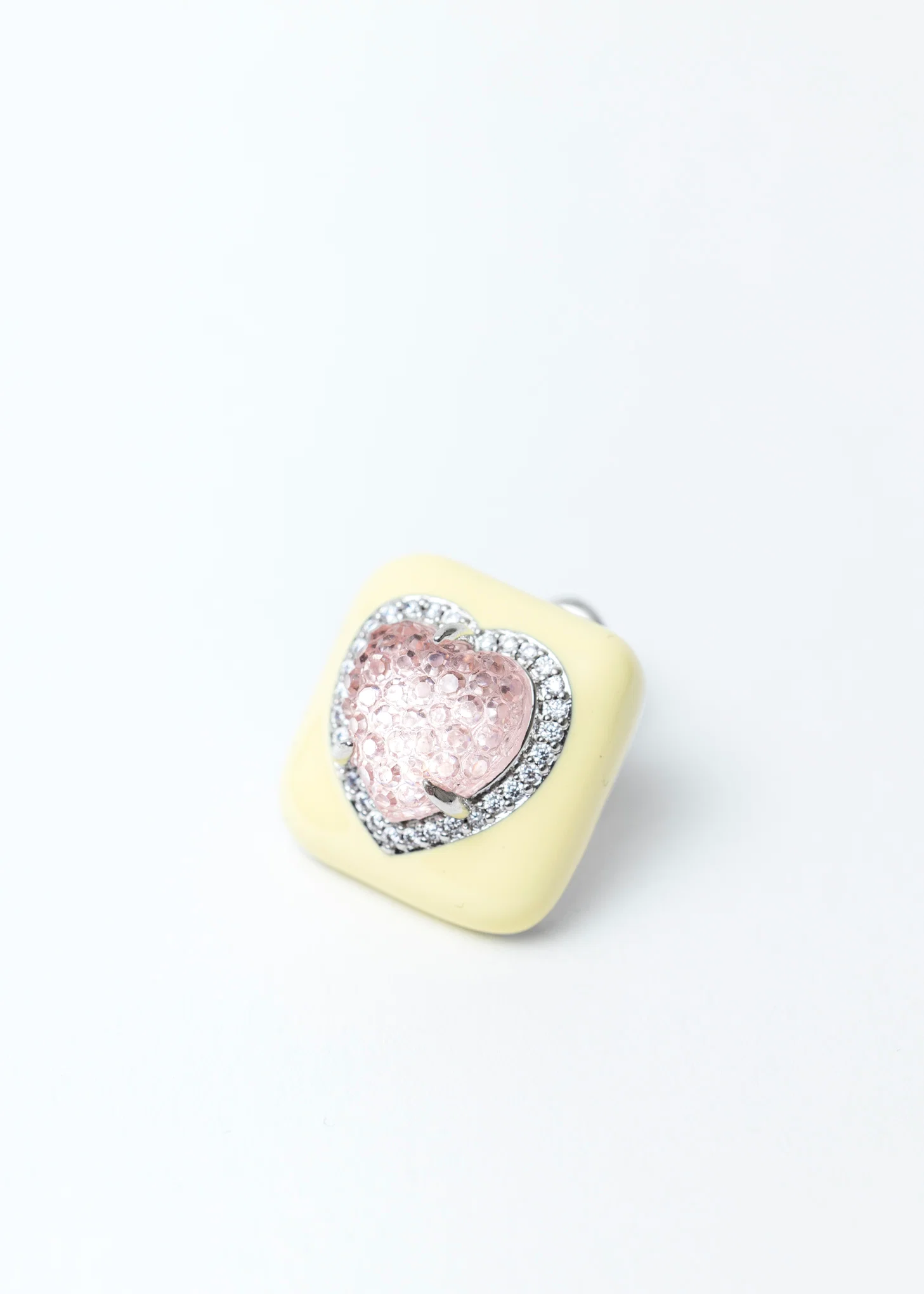 Yellow And Pink Heart Earring - Single - Image 4