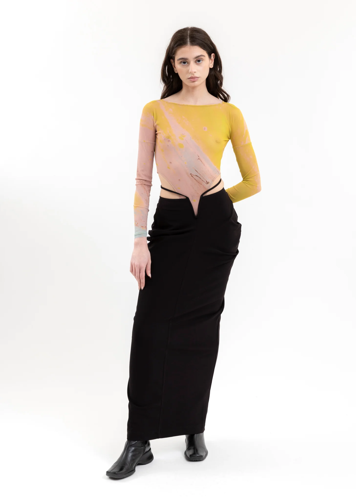Yellow And Pink Mesh Bodysuit - Image 6