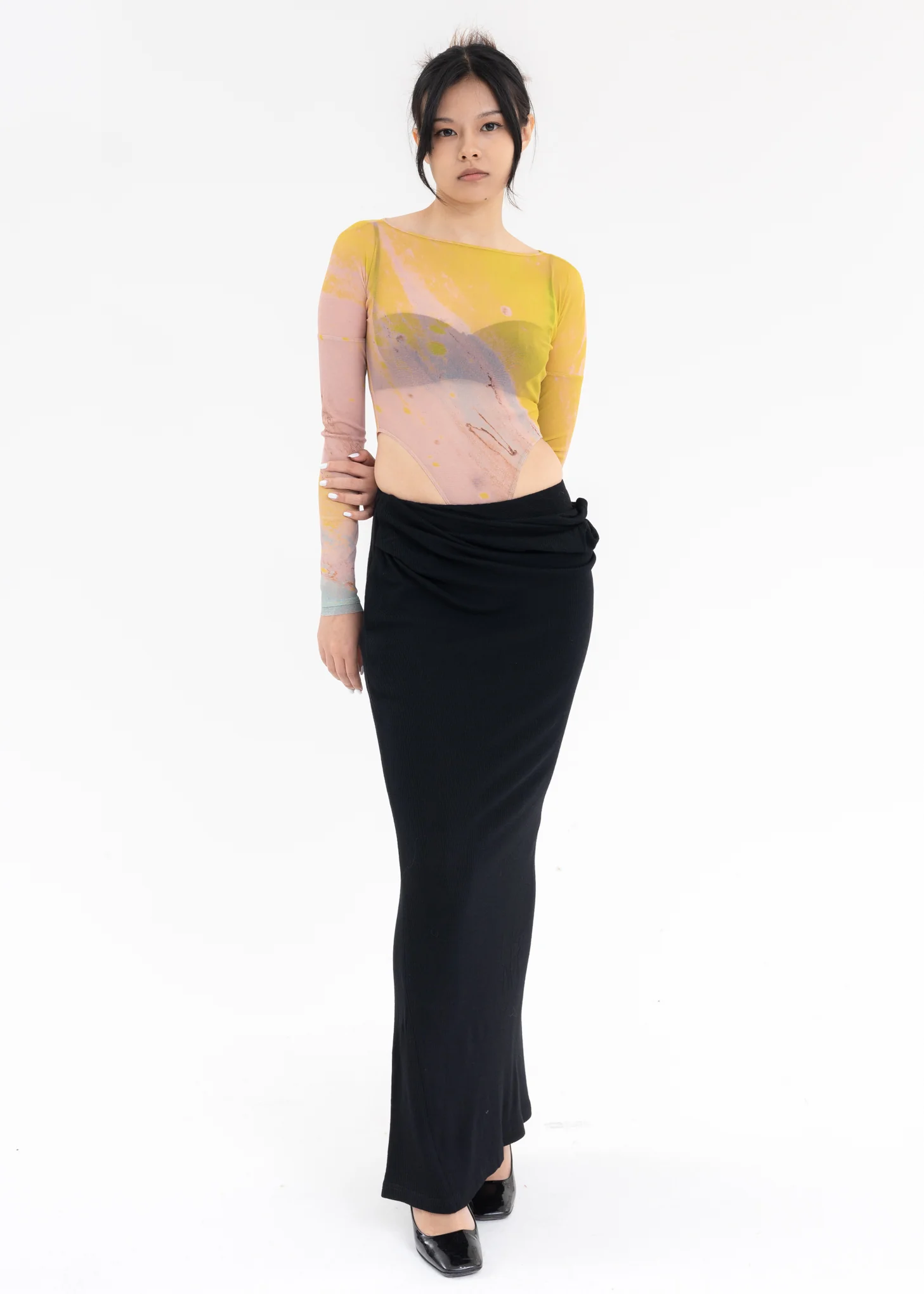 Yellow And Pink Mesh Bodysuit - Image 7