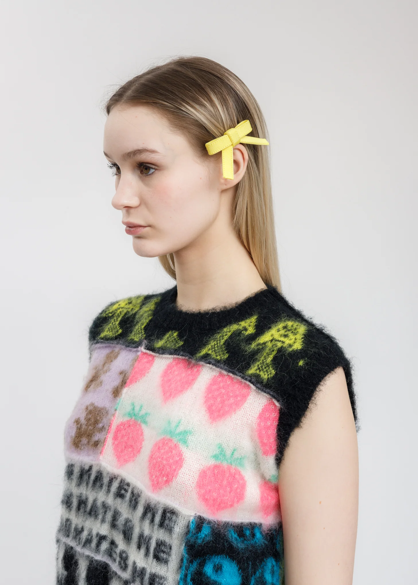 Yellow Bow Small Hair Clip - Image 2