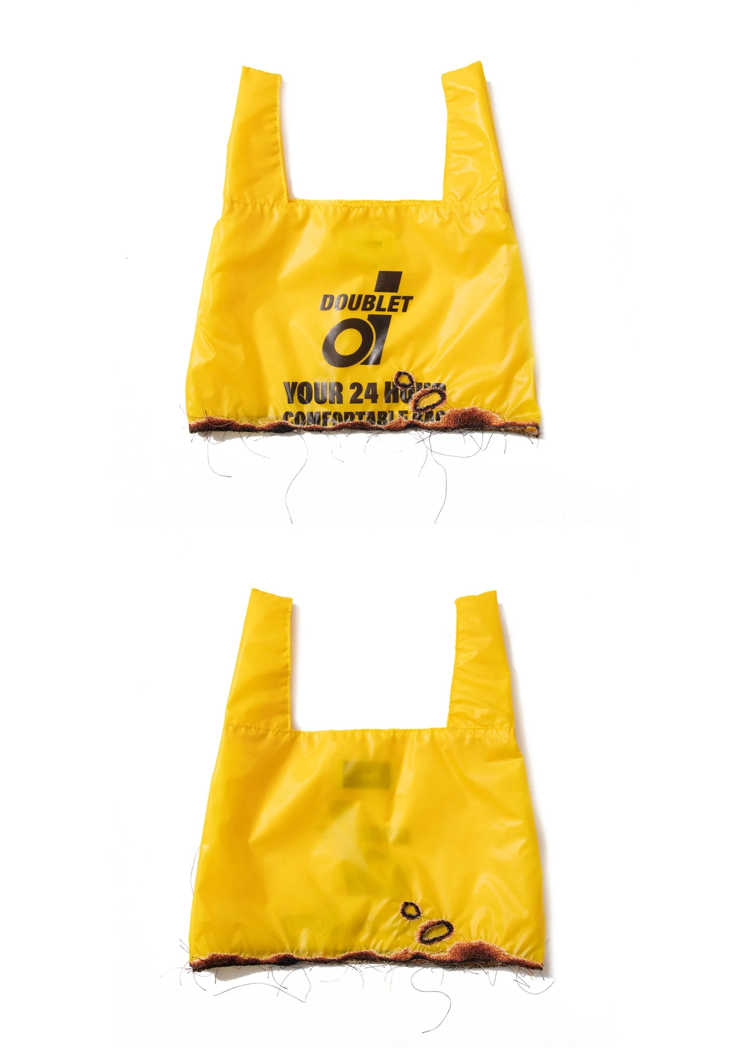 Yellow BURNING EMBROIDERY SUPERMARKET BAG