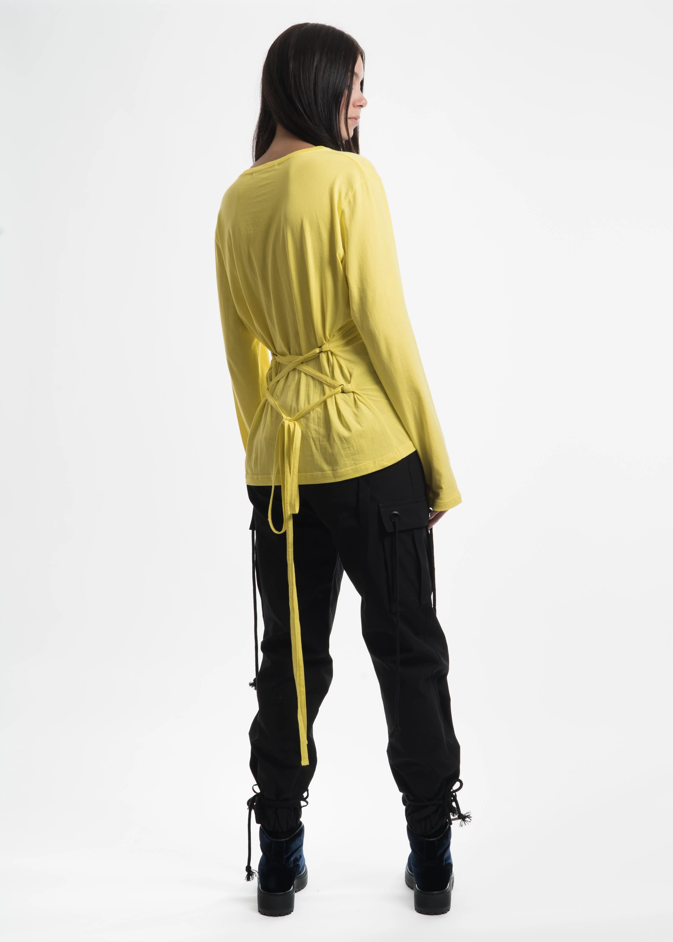 Yellow "Caos" Strap Long Sleeve T-Shirt - Image 2