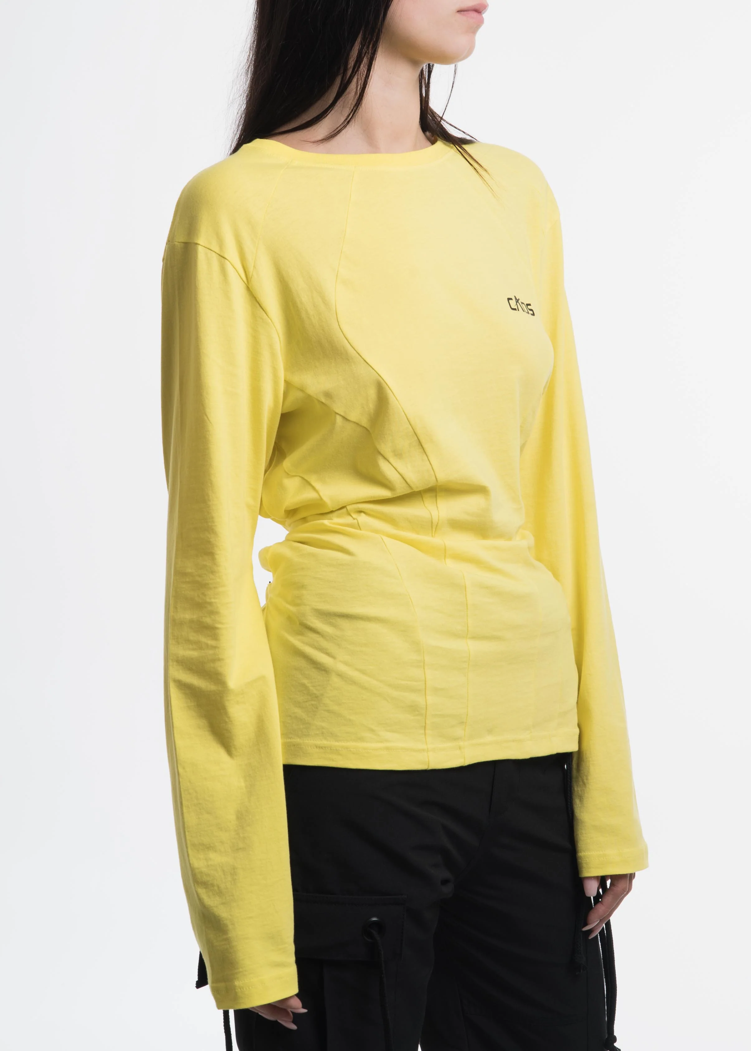 Yellow "Caos" Strap Long Sleeve T-Shirt - Image 3