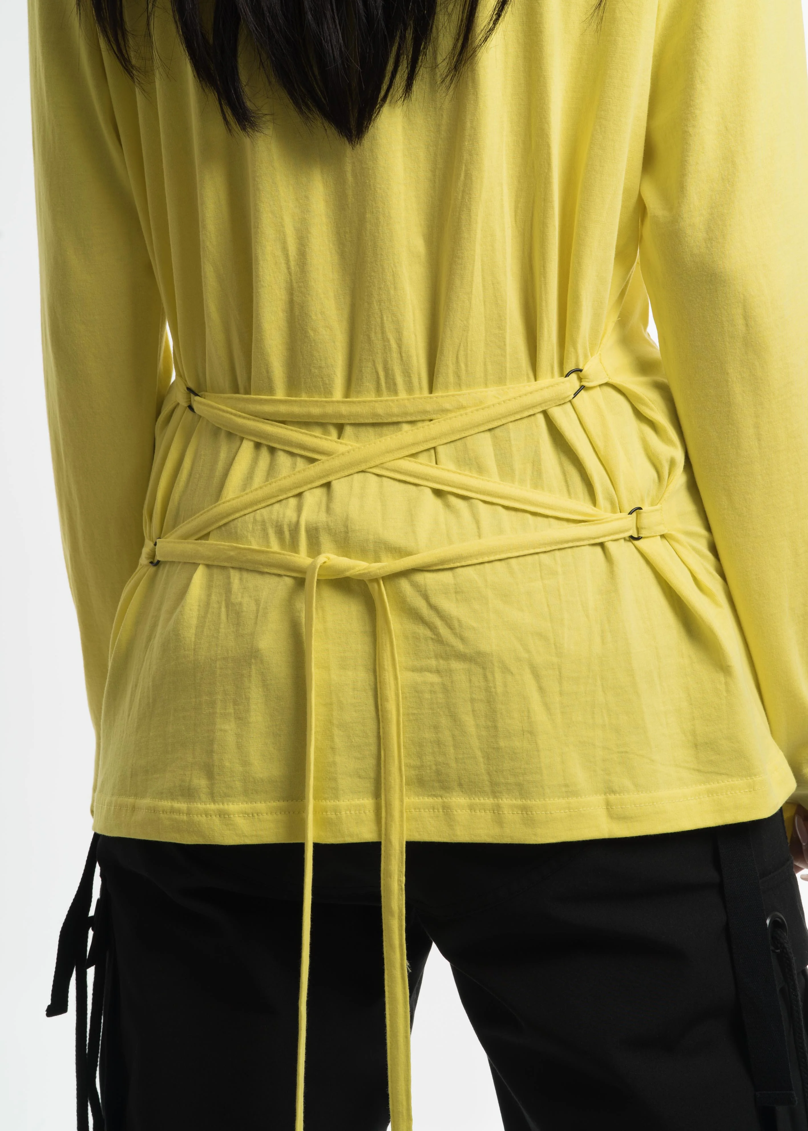 Yellow "Caos" Strap Long Sleeve T-Shirt - Image 4