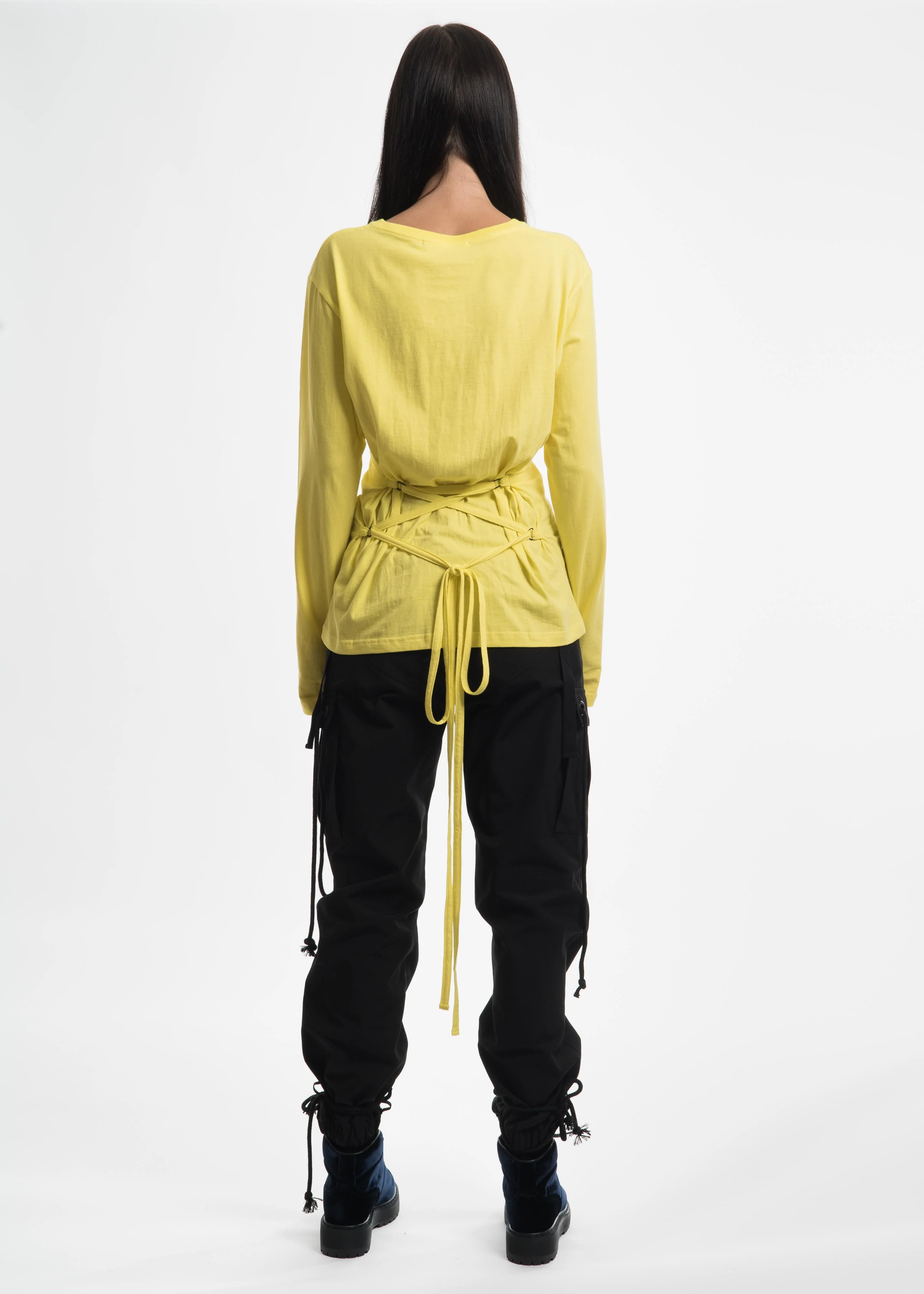 Yellow "Caos" Strap Long Sleeve T-Shirt - Image 7