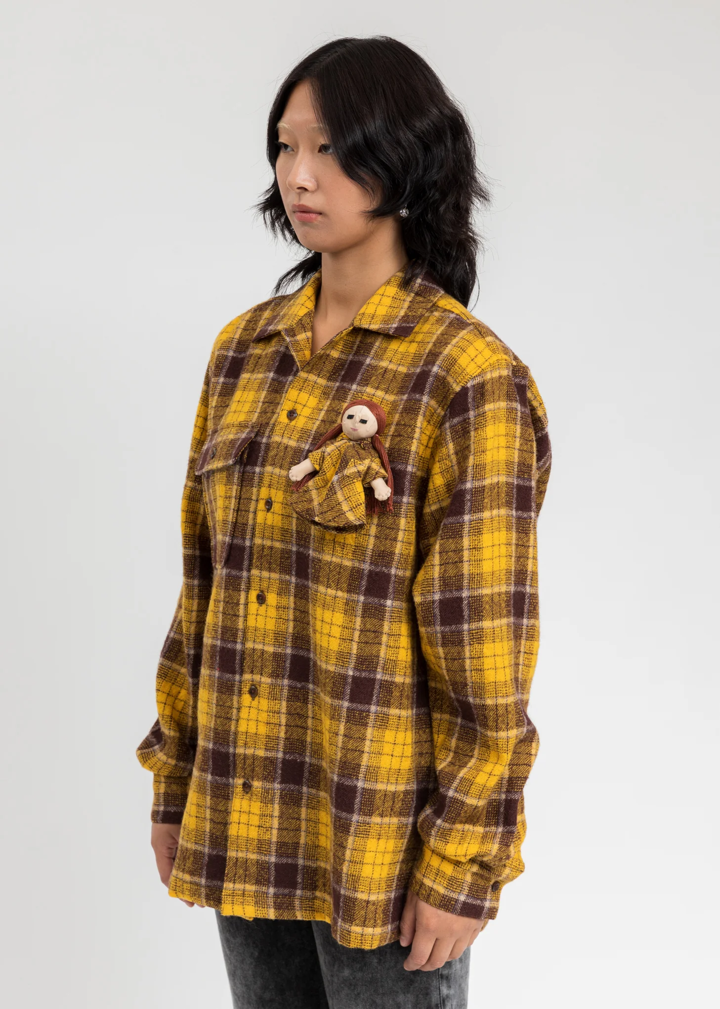 Yellow Check Shirt With My Doll - Image 3
