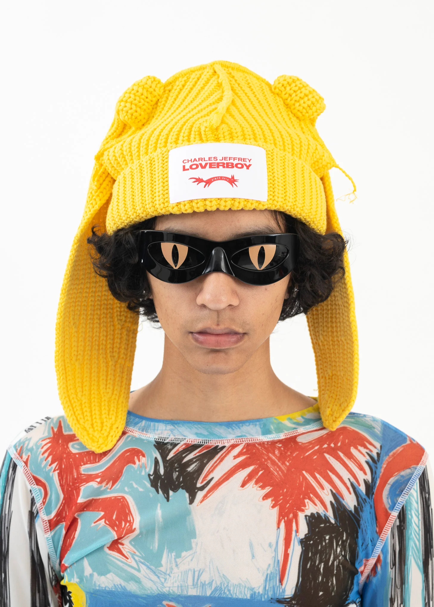 YELLOW CHUNKY RABBIT BEANIE - Image 4