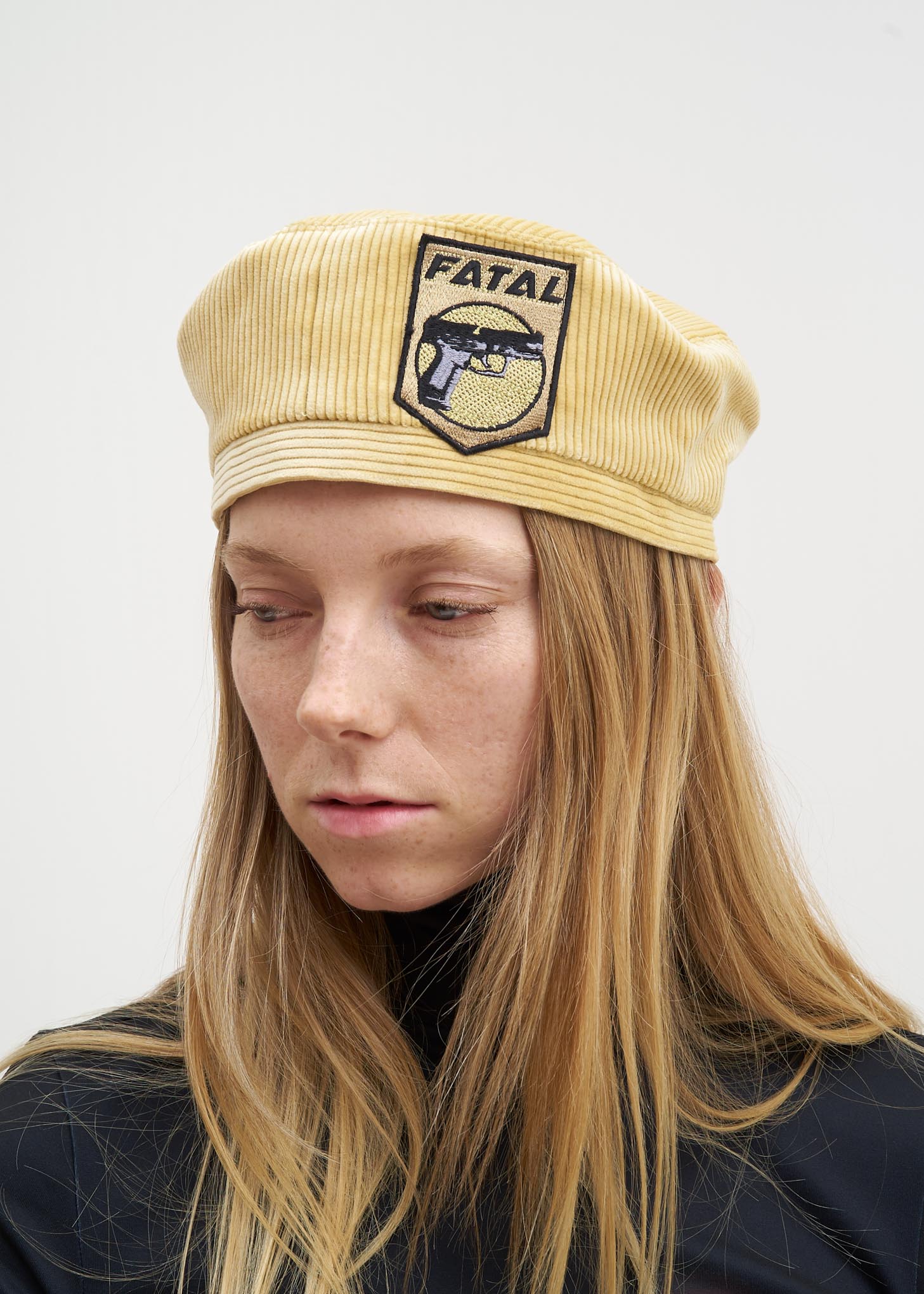 Yellow Corduroy Beret