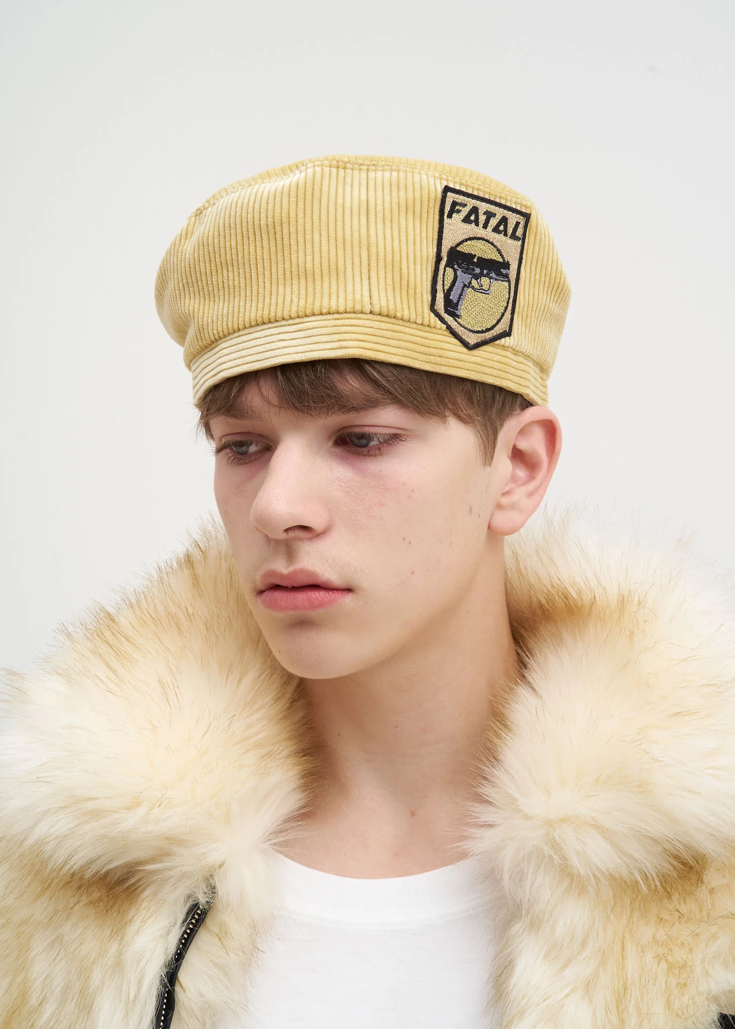 Yellow Corduroy Beret
