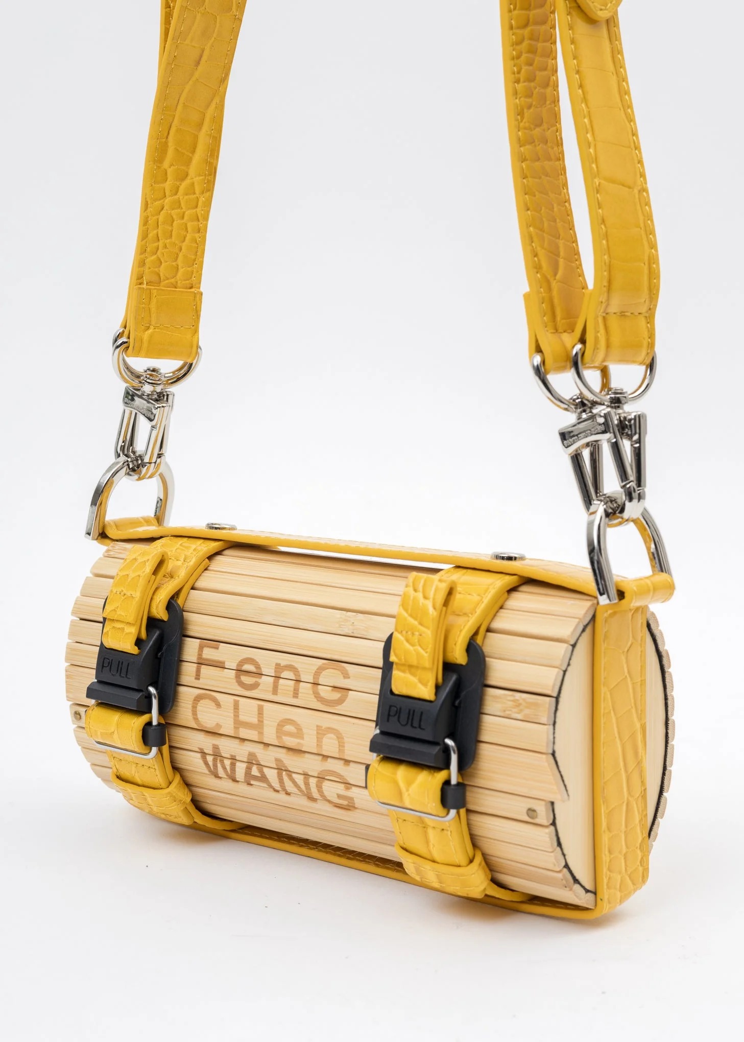 Yellow Croc Small Bamboo Bag - Image 7