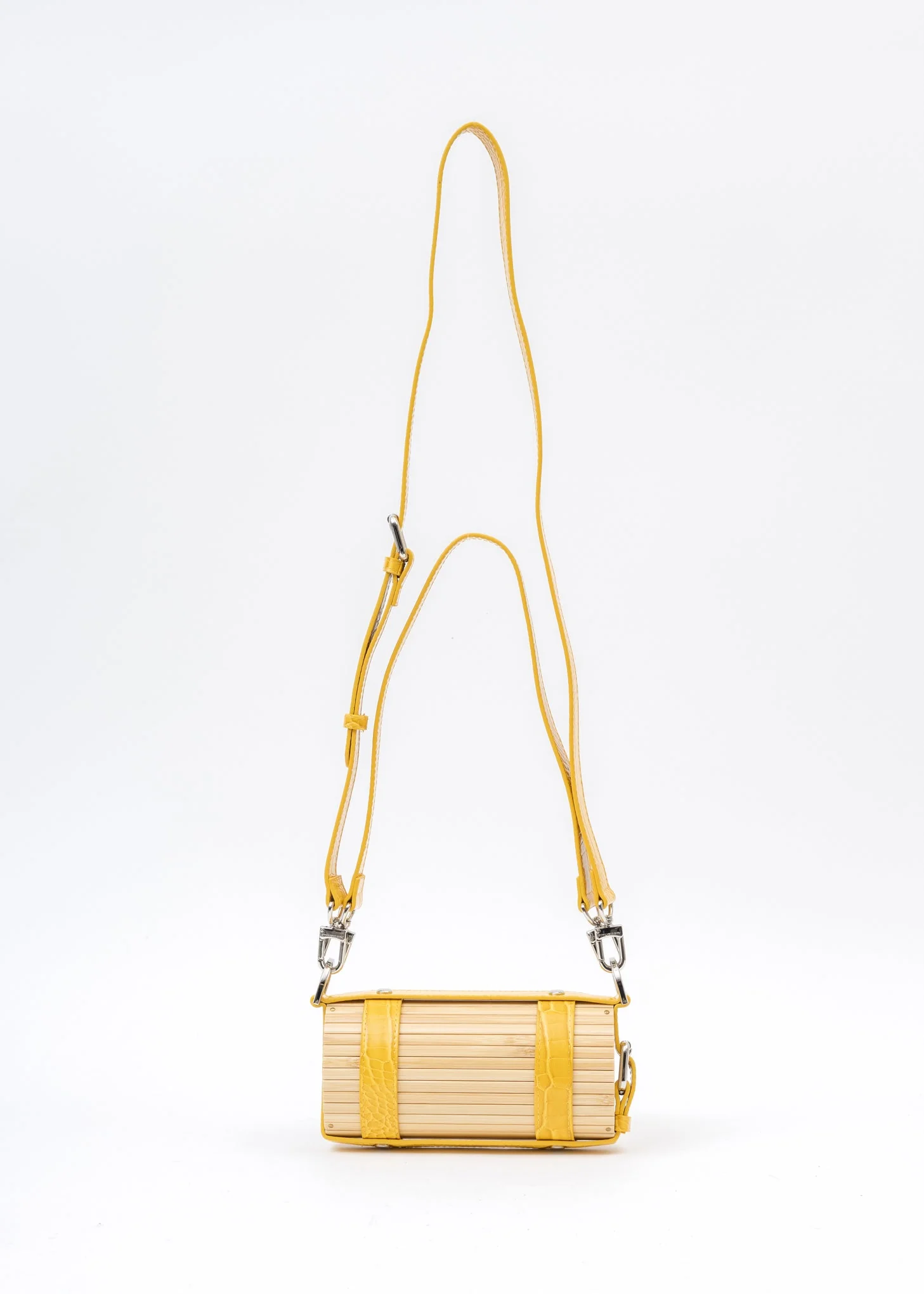Yellow Croc Small Bamboo Bag - Image 9