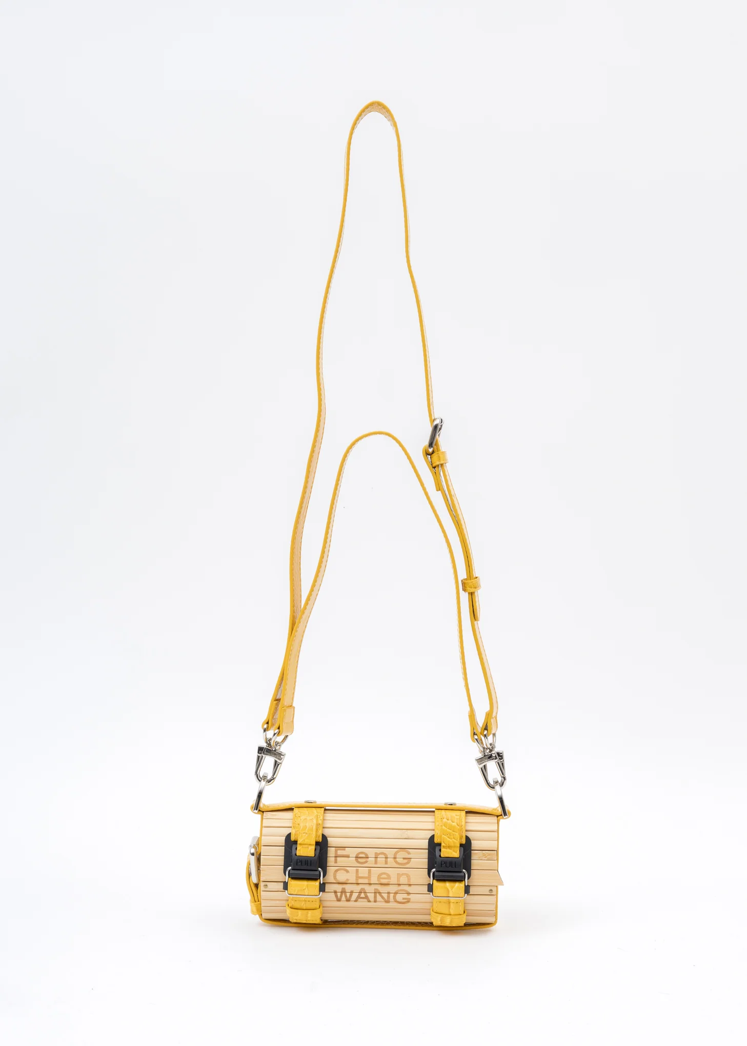 Yellow Croc Small Bamboo Bag