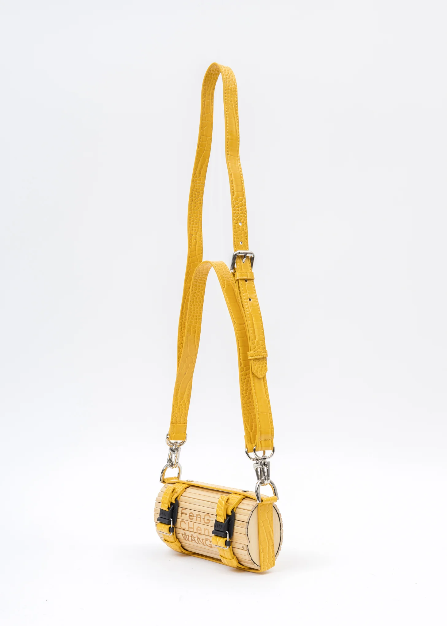 Yellow Croc Small Bamboo Bag - Image 7