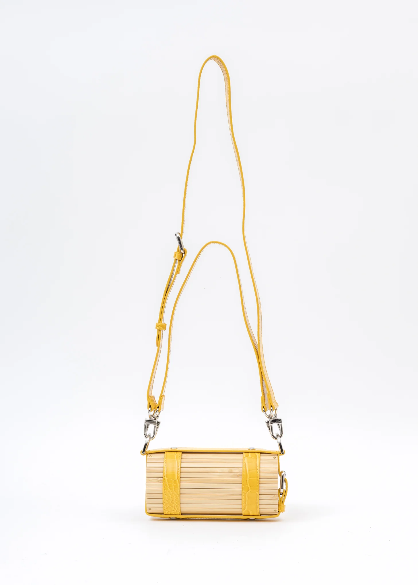 Yellow Croc Small Bamboo Bag - Image 8