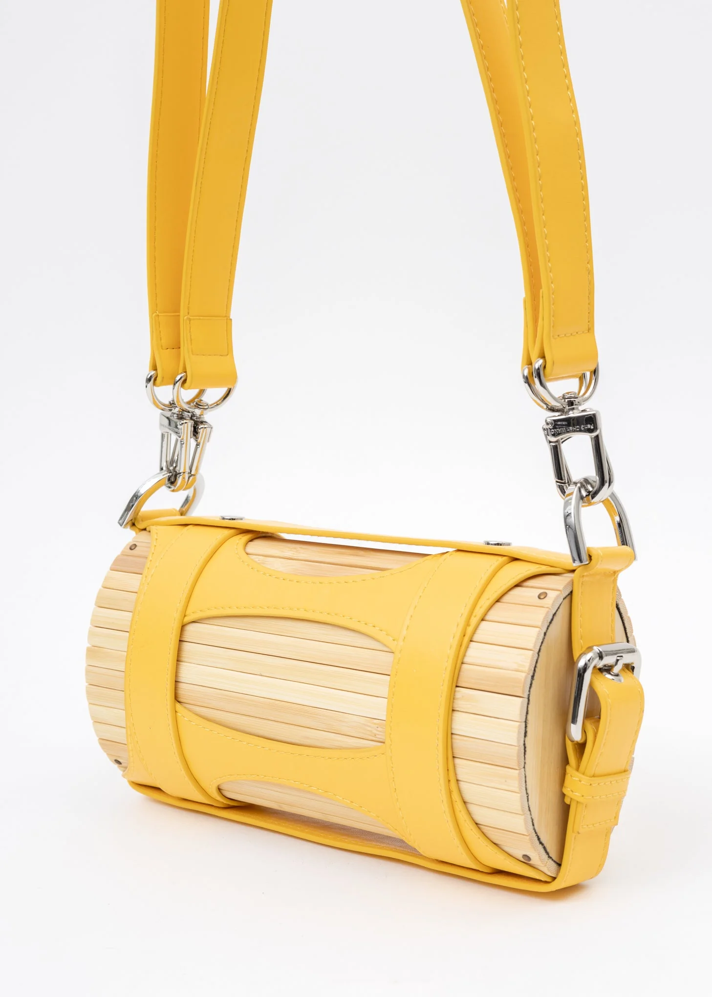 Yellow Cross Big Bamboo Bag - Image 10