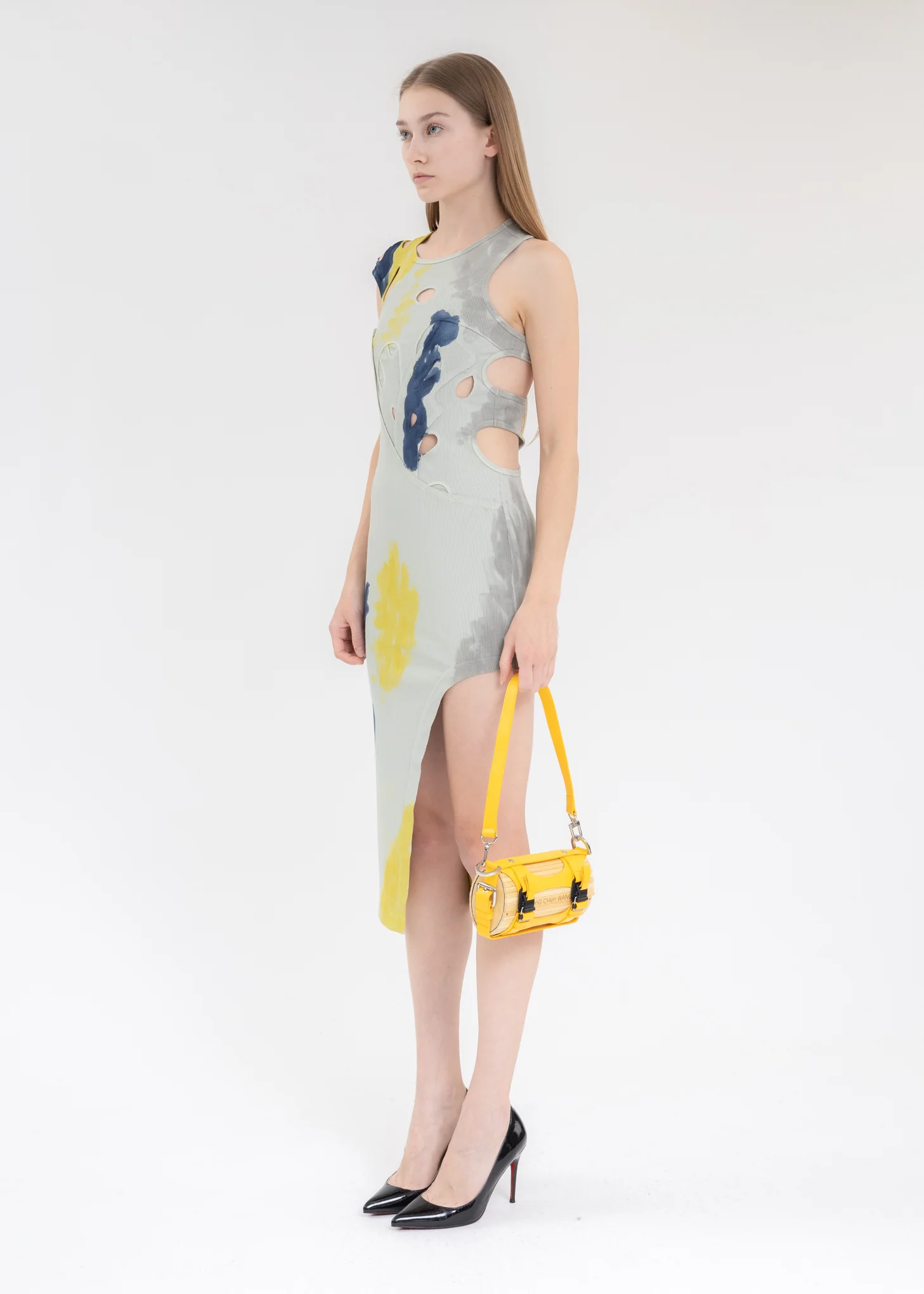 Yellow Cross Big Bamboo Bag - Image 5