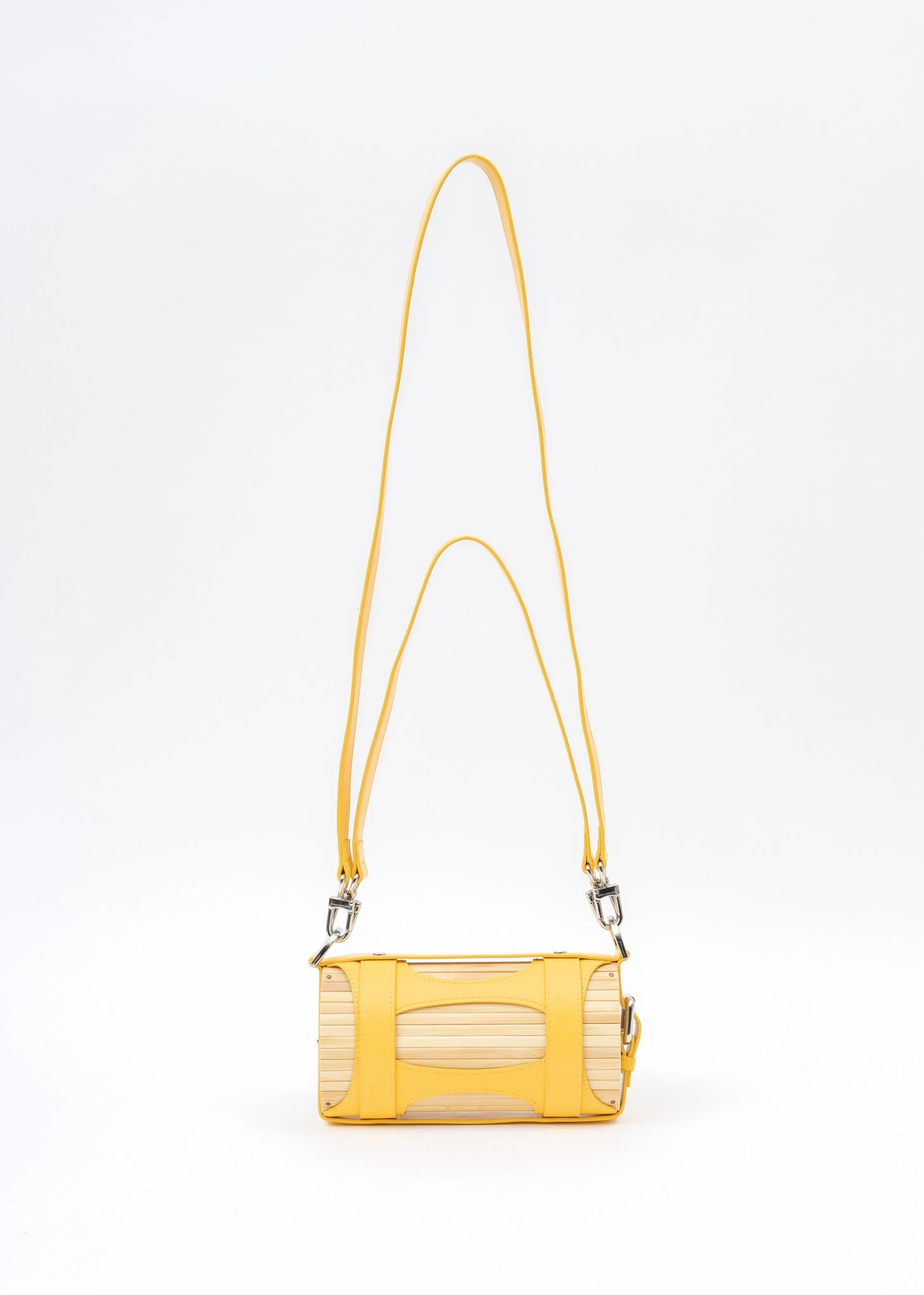 Yellow Cross Big Bamboo Bag - Image 9