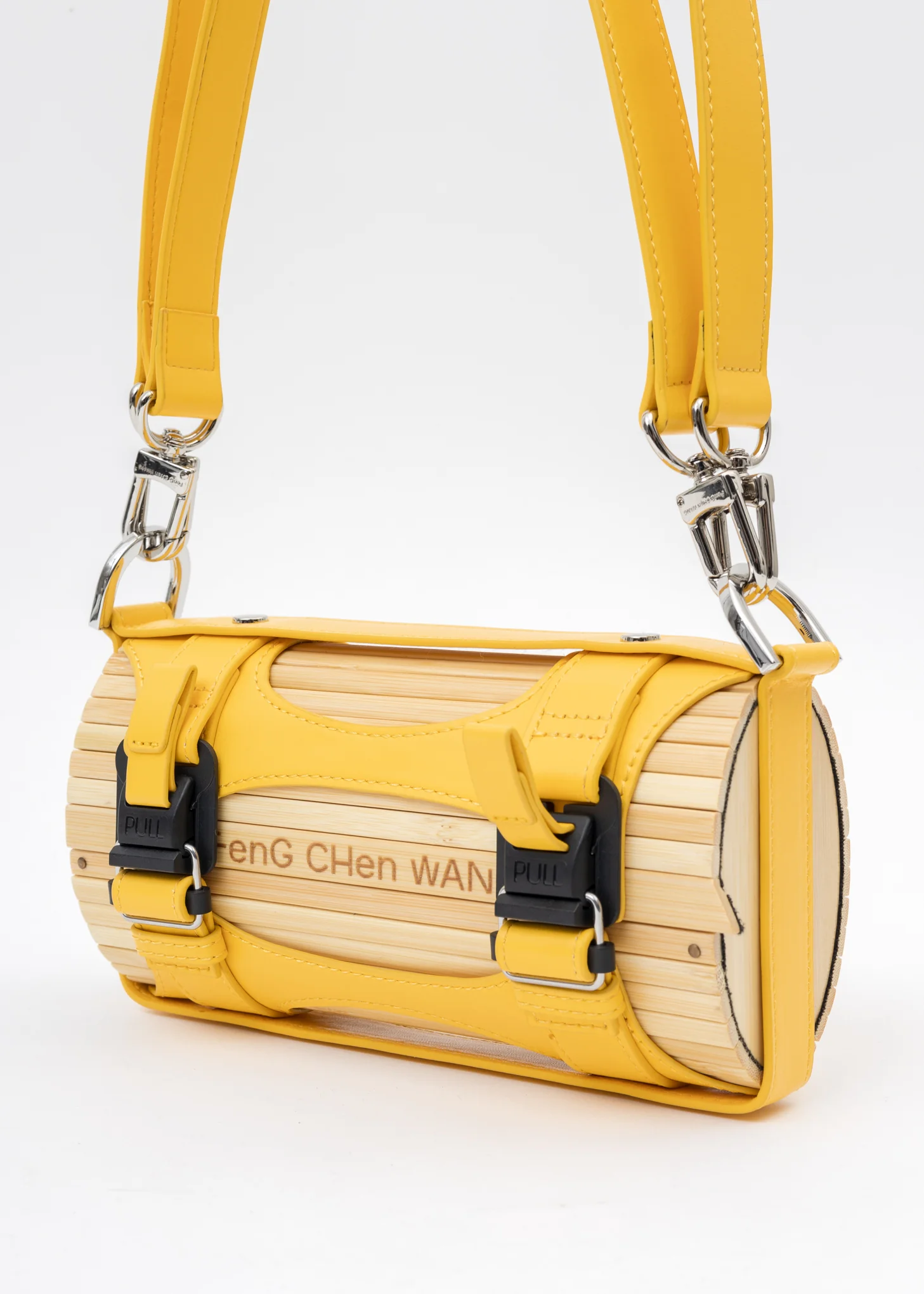 Yellow Cross Big Bamboo Bag - Image 7
